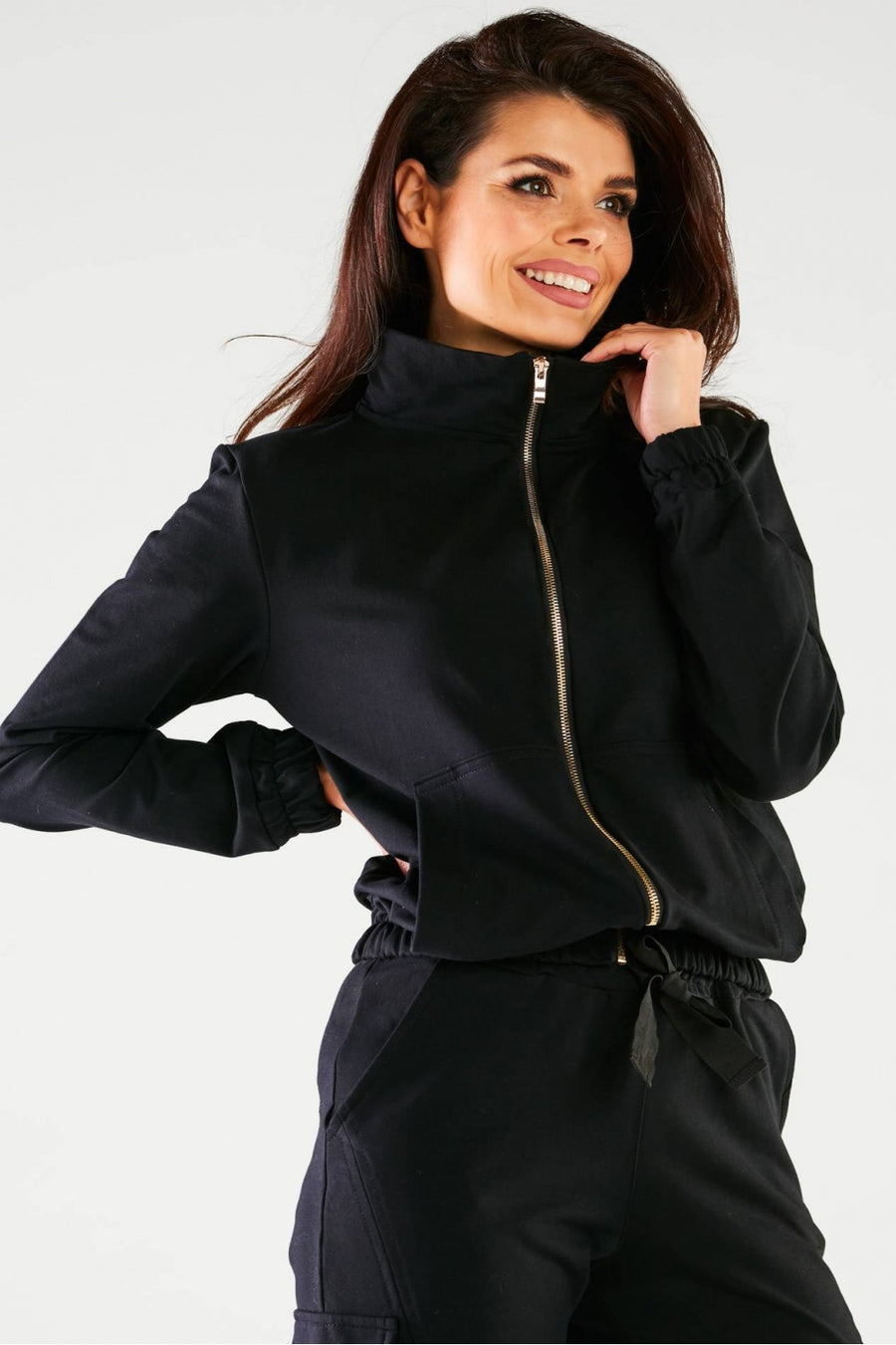 Infinite You Black Hooded Zip Up Sweatshirt
