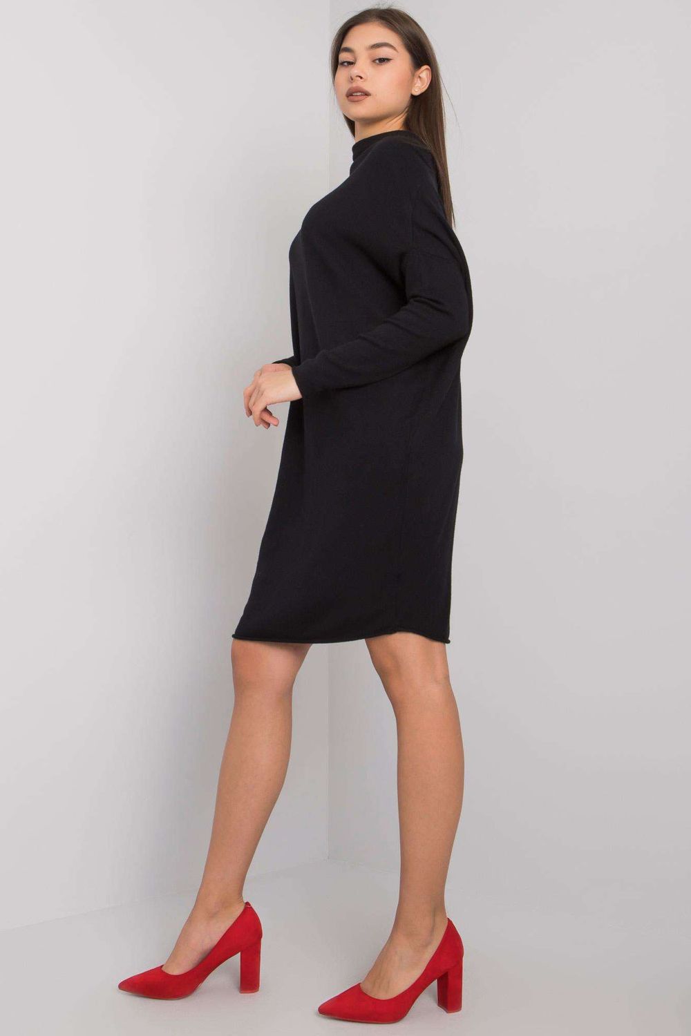 Och Bella Black Knitted Long Sleeve Dress - view 2