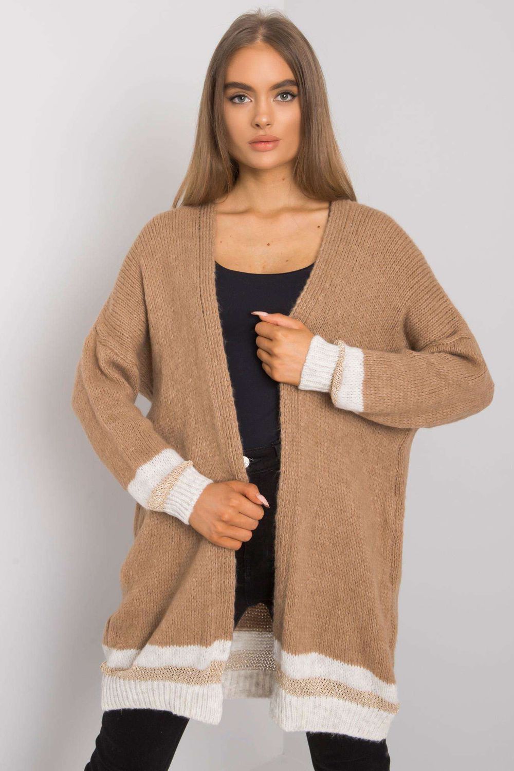 Och Bella Camel Knitted Cardigan