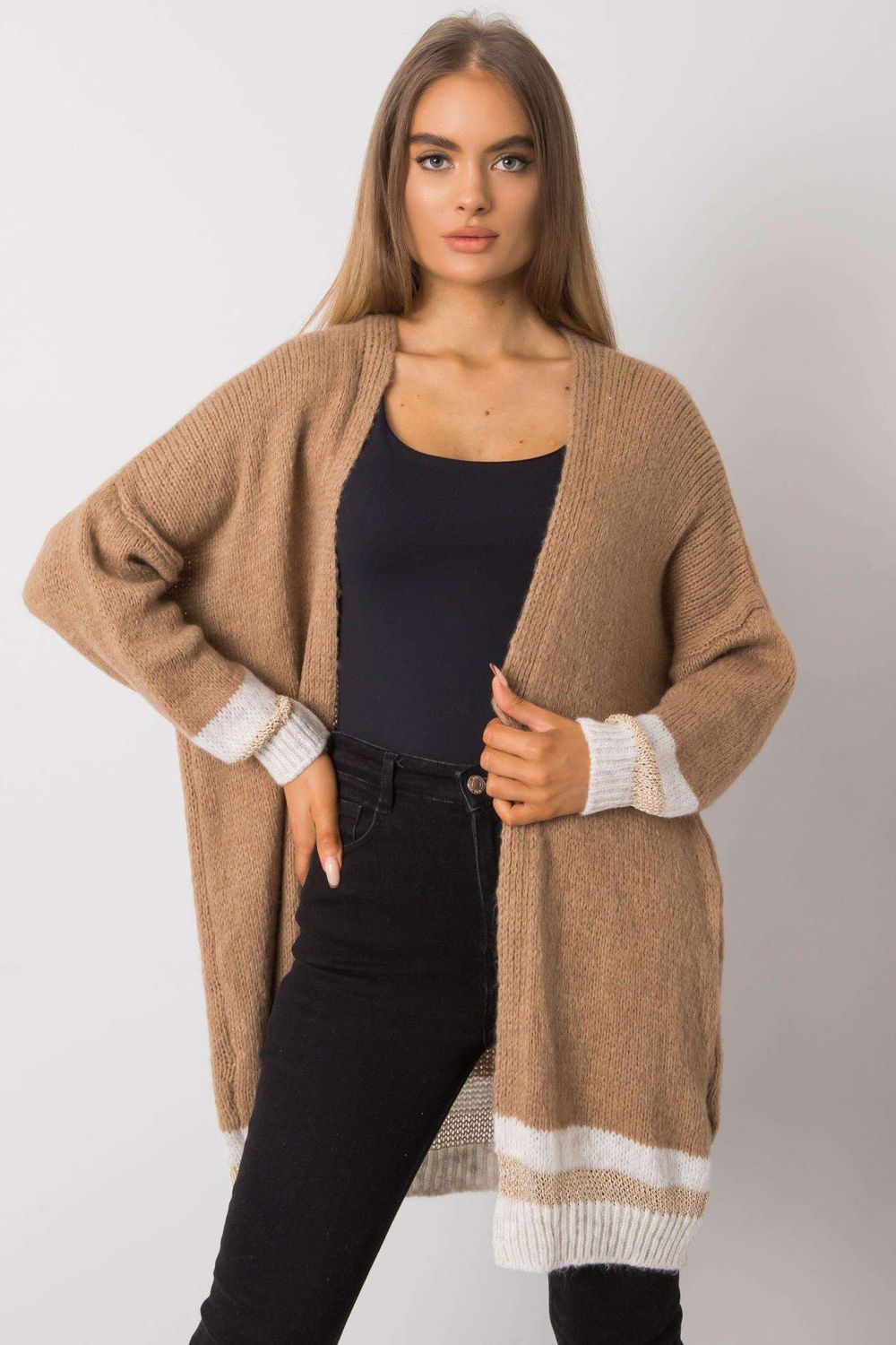 Och Bella Camel Knitted Cardigan - view 2