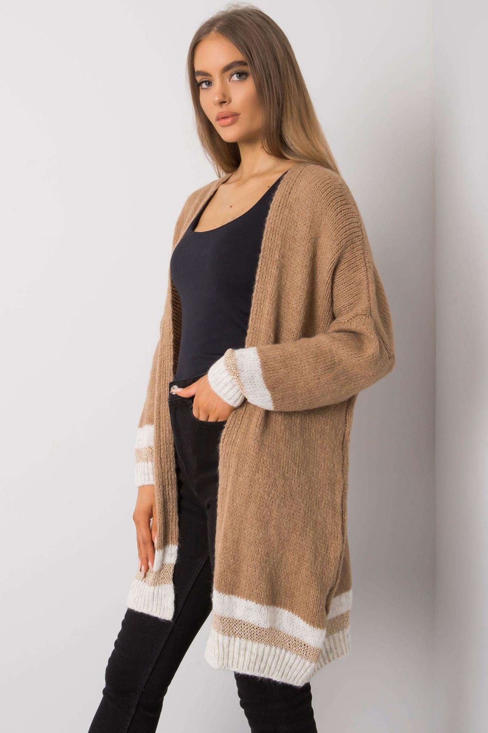 Och Bella Camel Knitted Cardigan - view 3