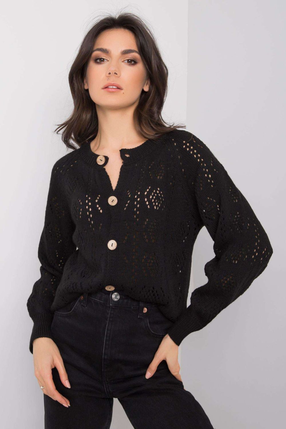 Och Bella Black Long Sleeve Cardigan