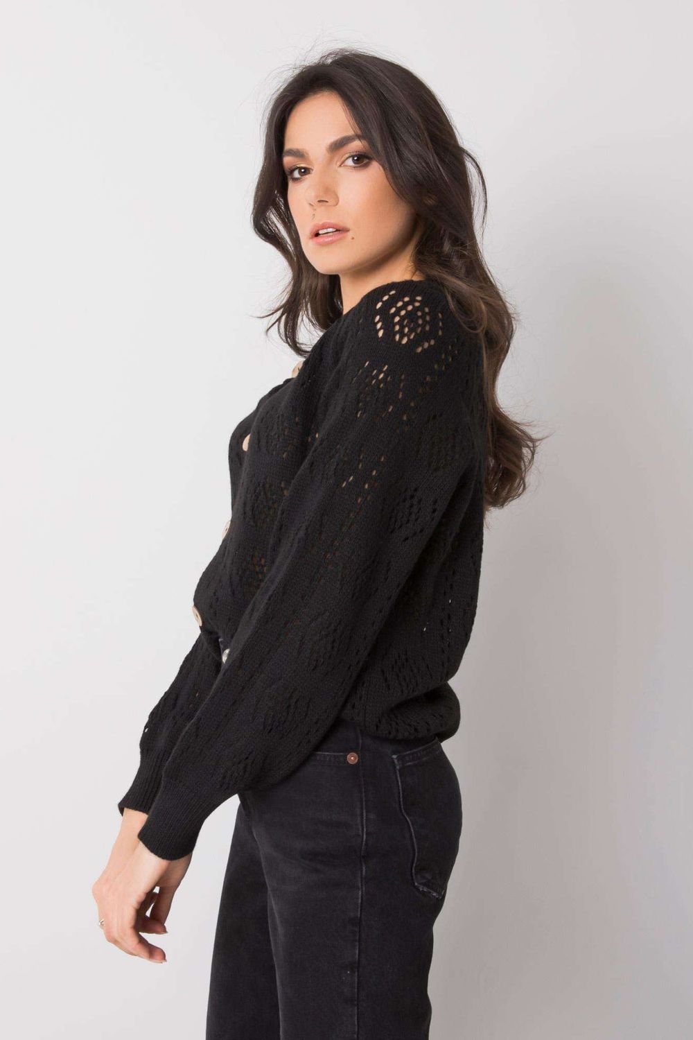 Och Bella Black Long Sleeve Cardigan - view 2