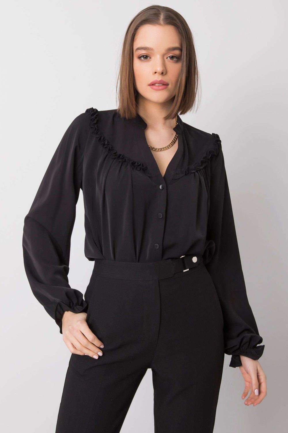 Och Bella Black Long Sleeve Top - view 2