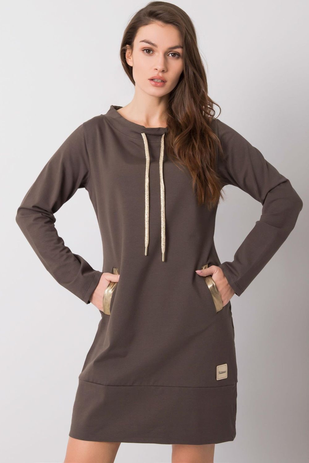 Relevance Khaki Long Sleeve Dress