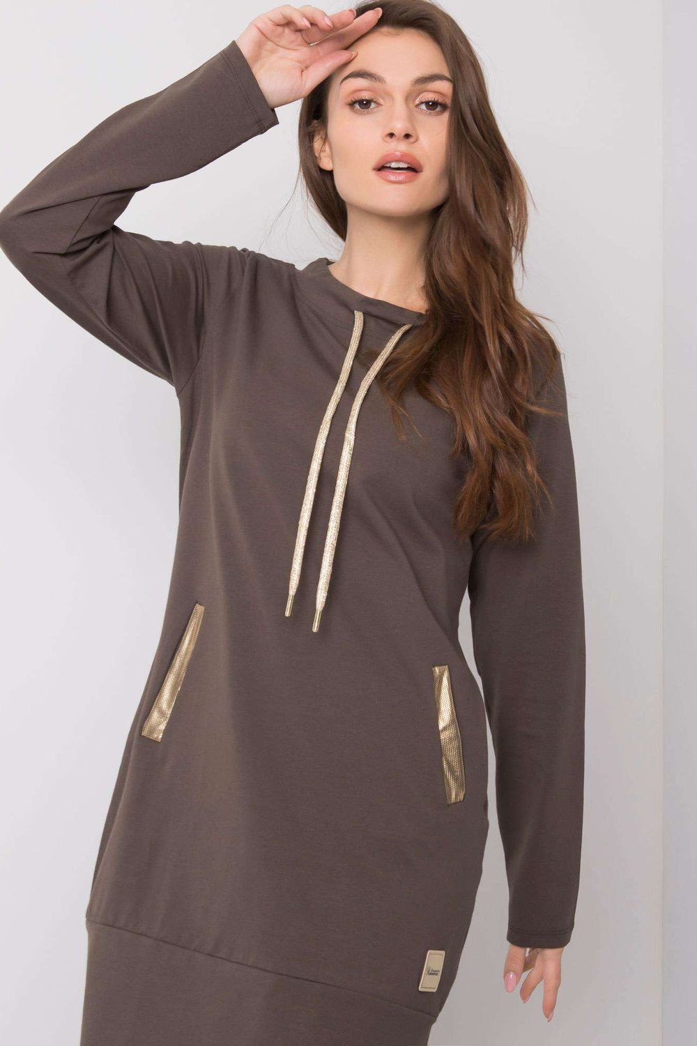 Relevance Khaki Long Sleeve Dress - view 2