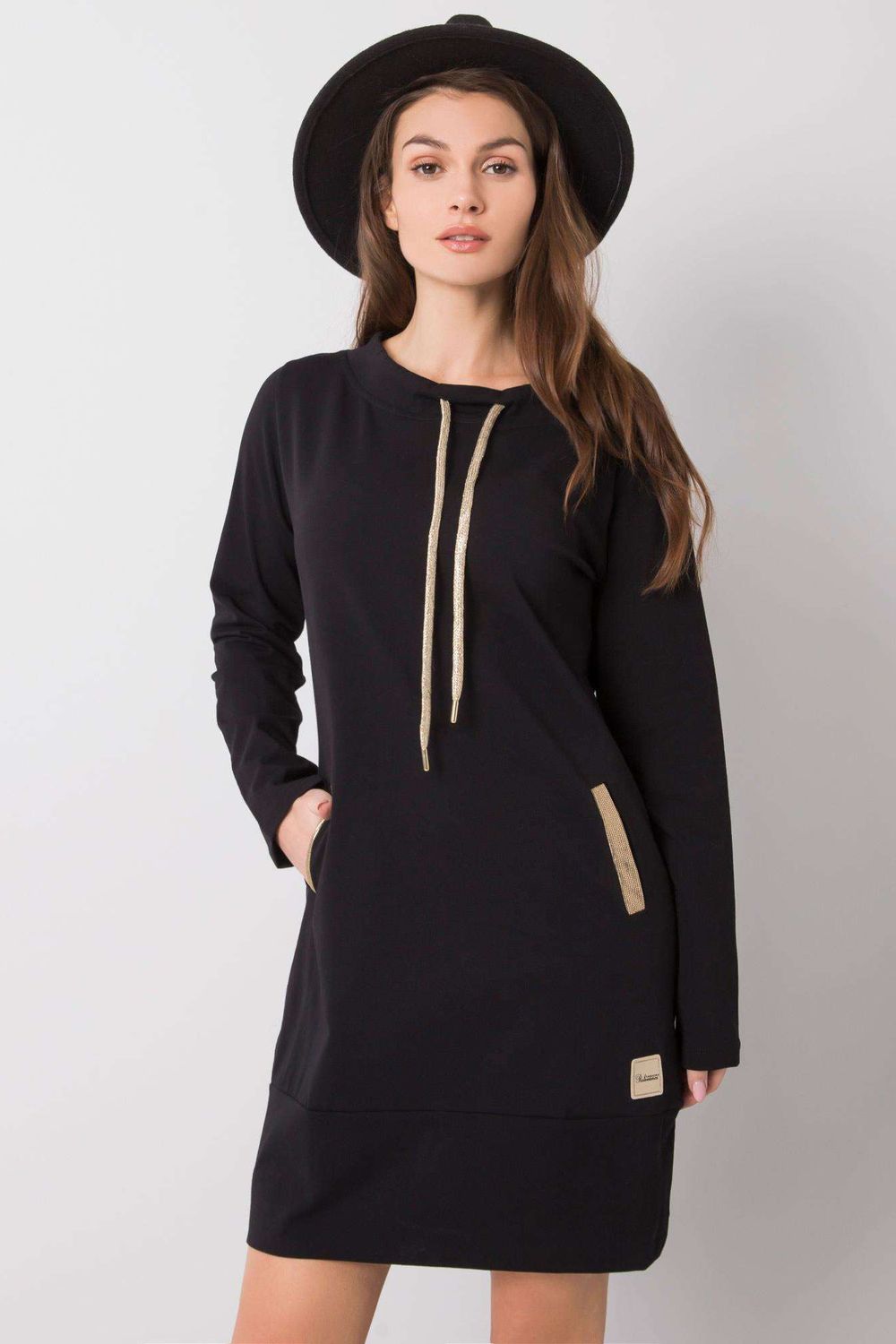 Relevance Black Long Sleeve Dress with Pockets