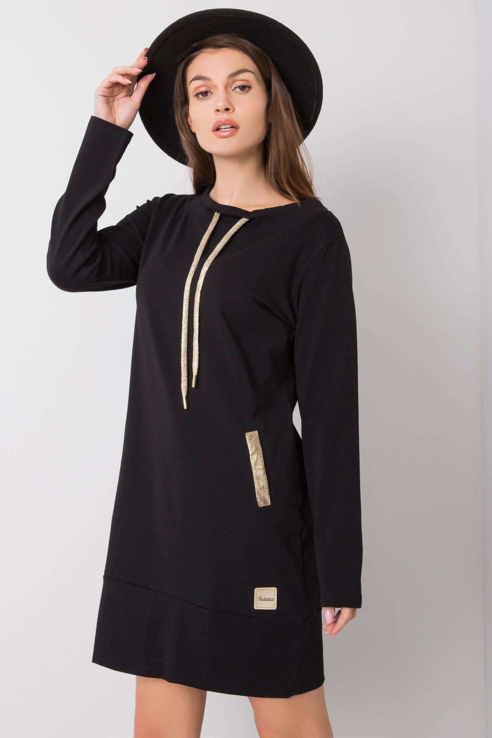 Relevance Black Long Sleeve Dress with Pockets - view 3