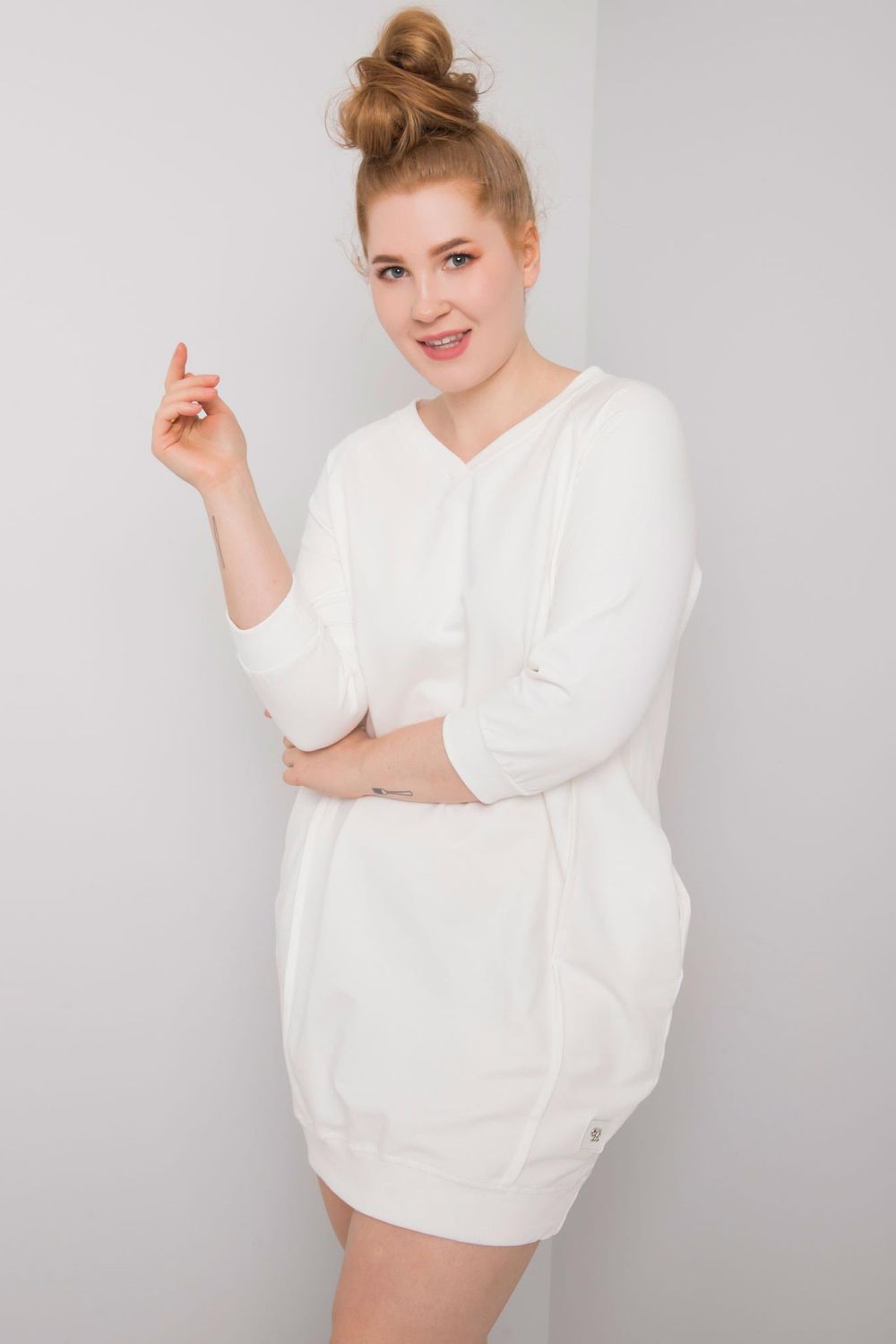 Relevance Ecru Dress with Pockets