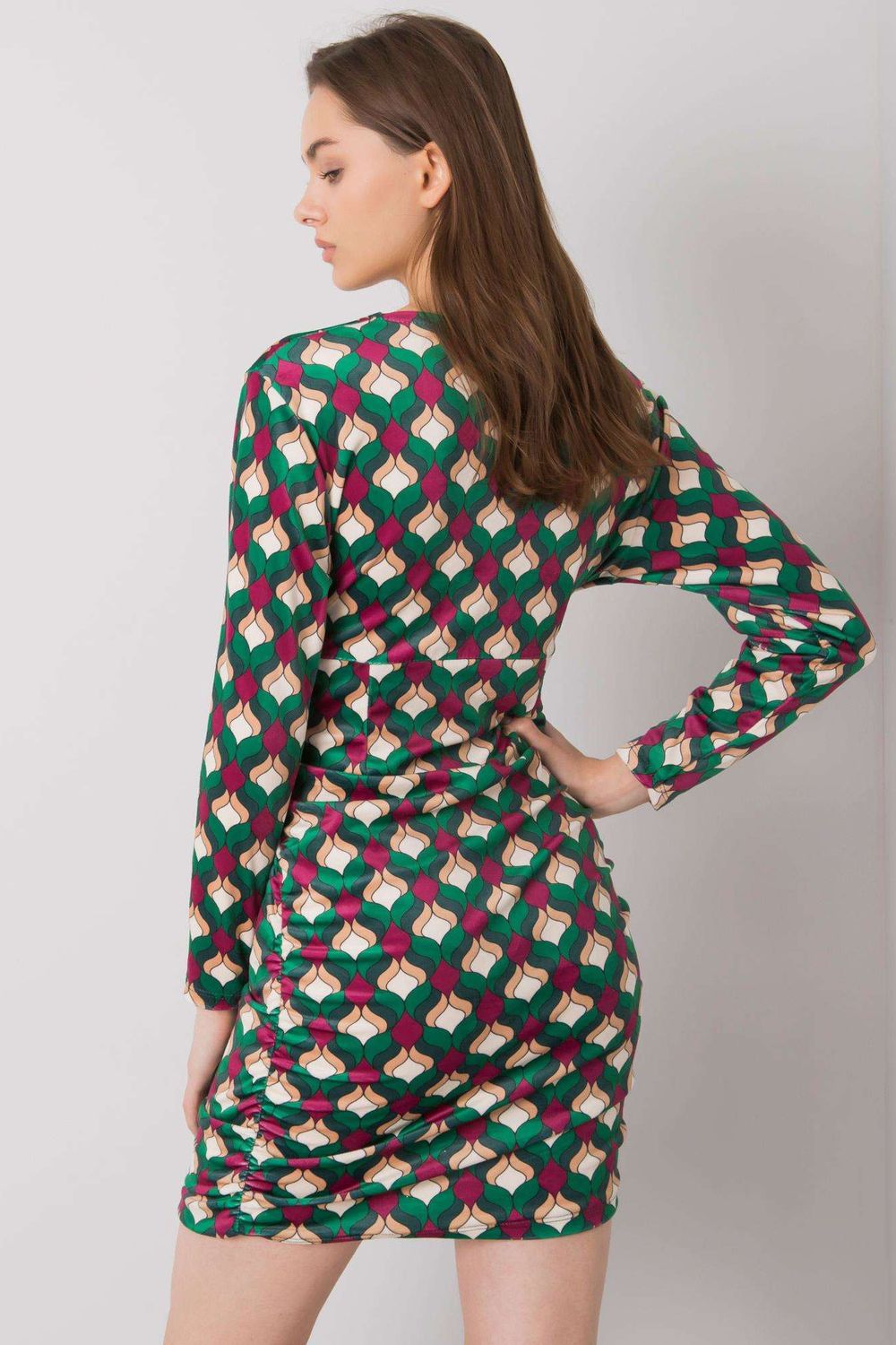 Italy Moda Green Velvet Long Sleeve Dress - view 3