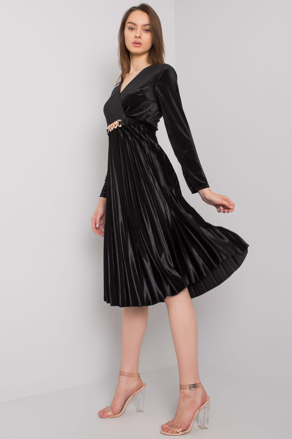 Italy Moda Black Evening Dress - view 2