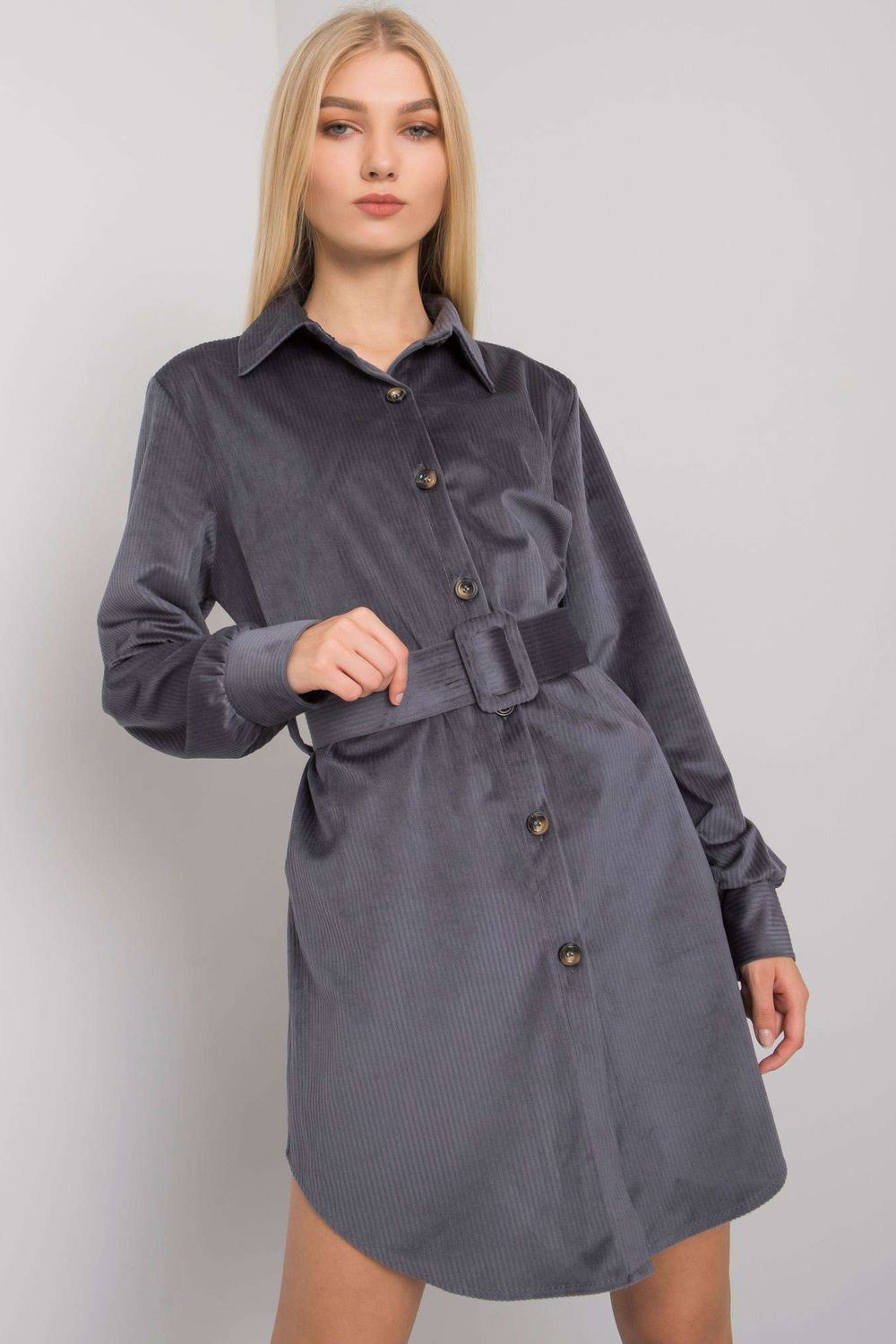 Italy Moda Graphite Long Sleeve Dress