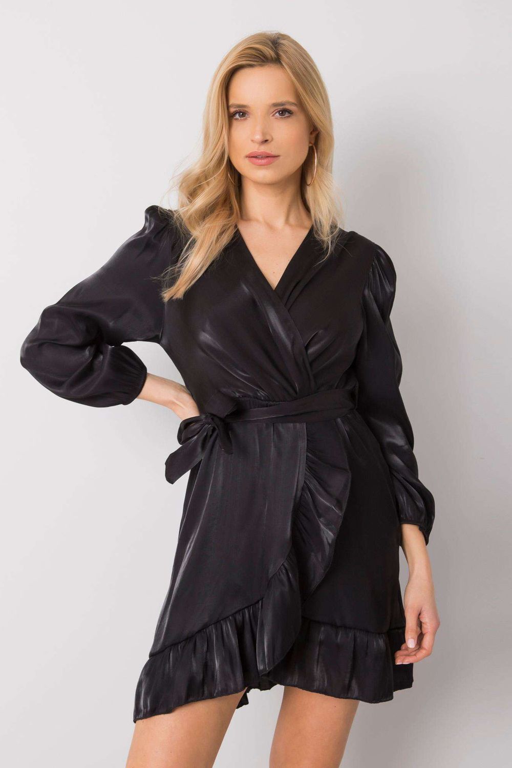 Italy Moda Black Long Sleeve Evening Dress