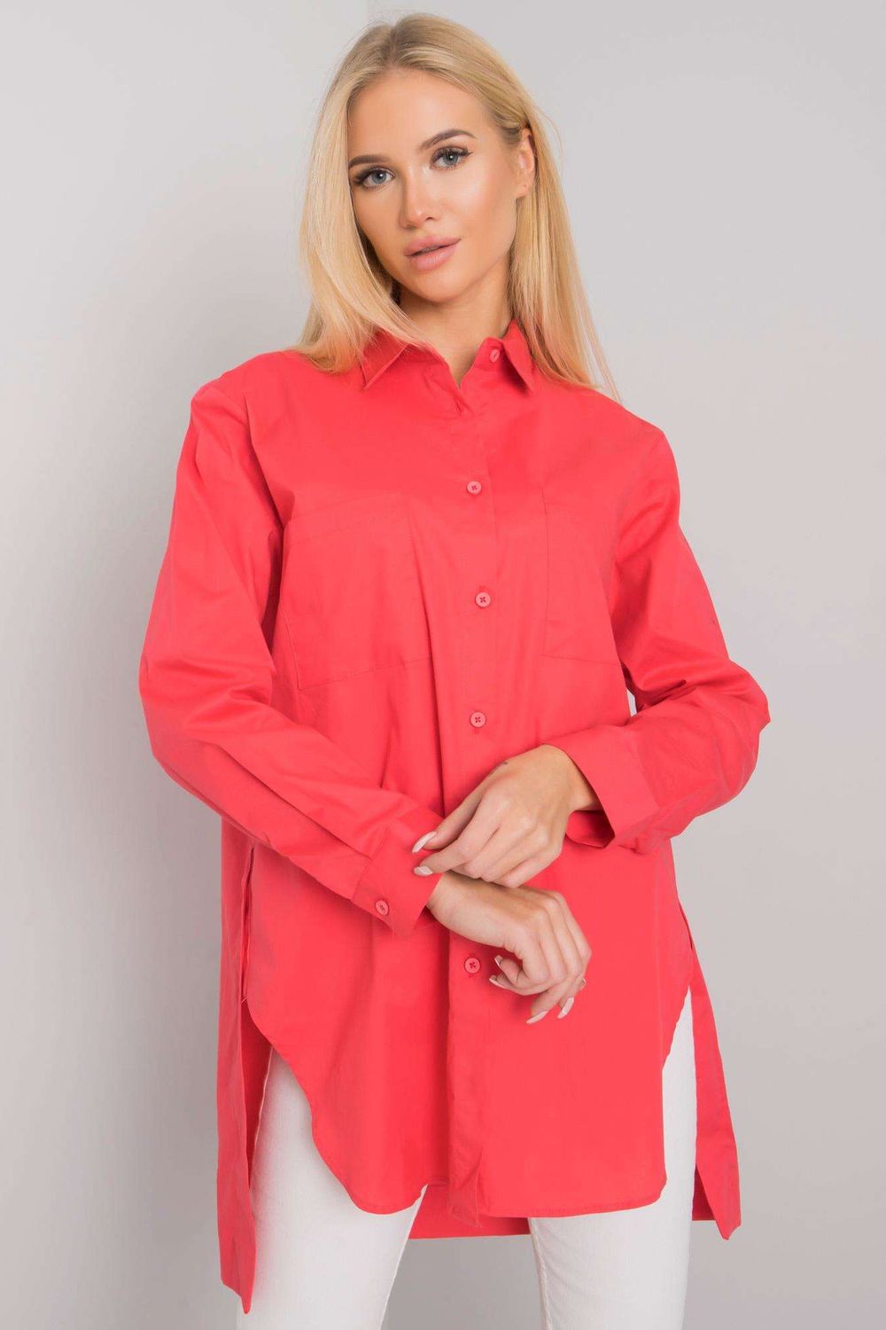 Ex Moda Coral Cotton Long Sleeve Top