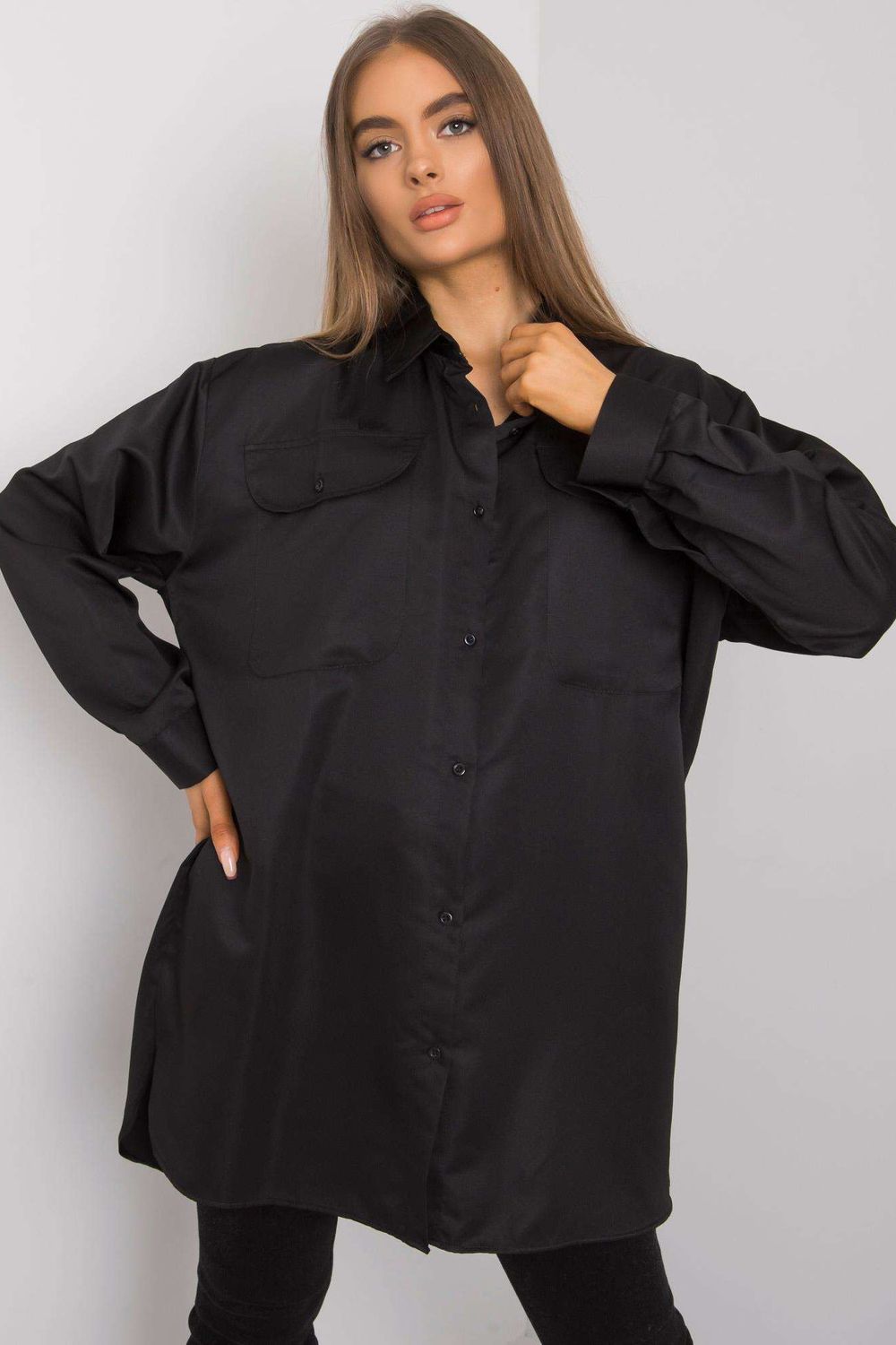 Ex Moda Black Cotton Long Sleeve Top