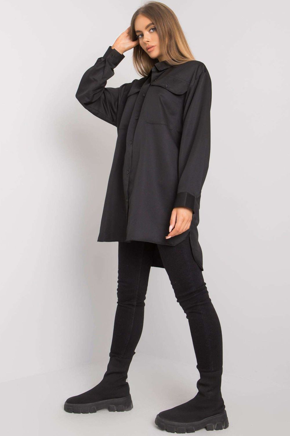 Ex Moda Black Cotton Long Sleeve Top - view 3