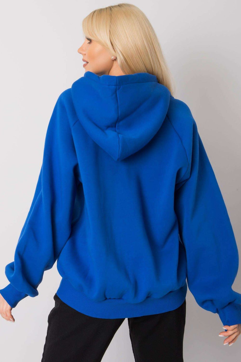 Ex Moda Cobalt Blue Oversized Hooded Sweatshirt - view 3