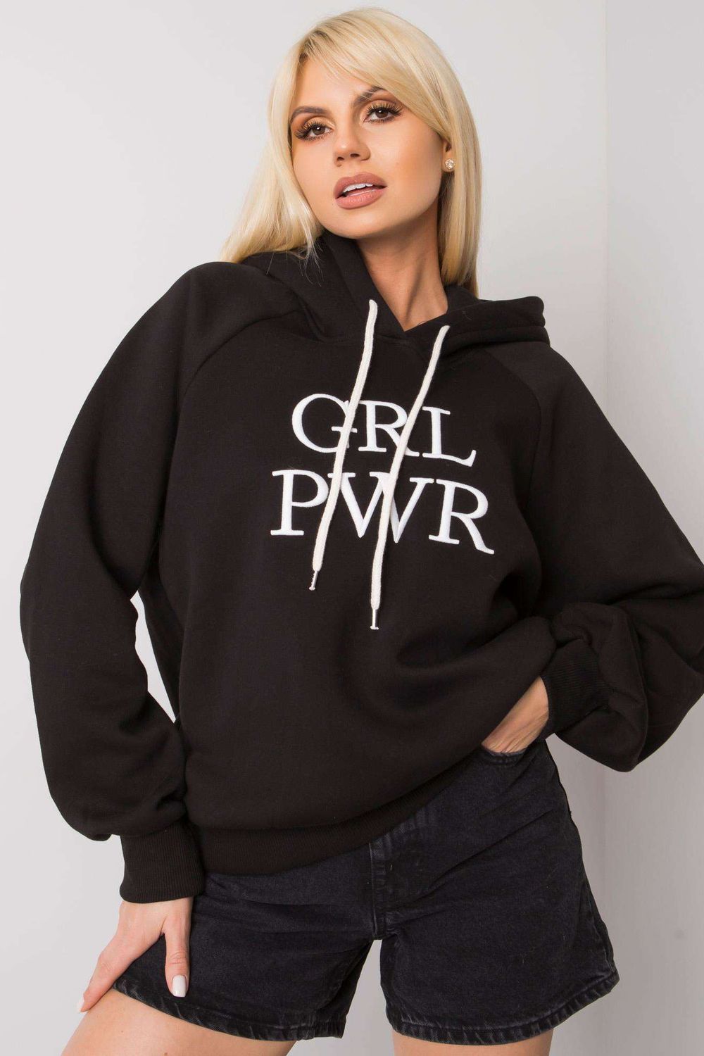 Ex Moda Black Oversized Hooded Sweatshirt