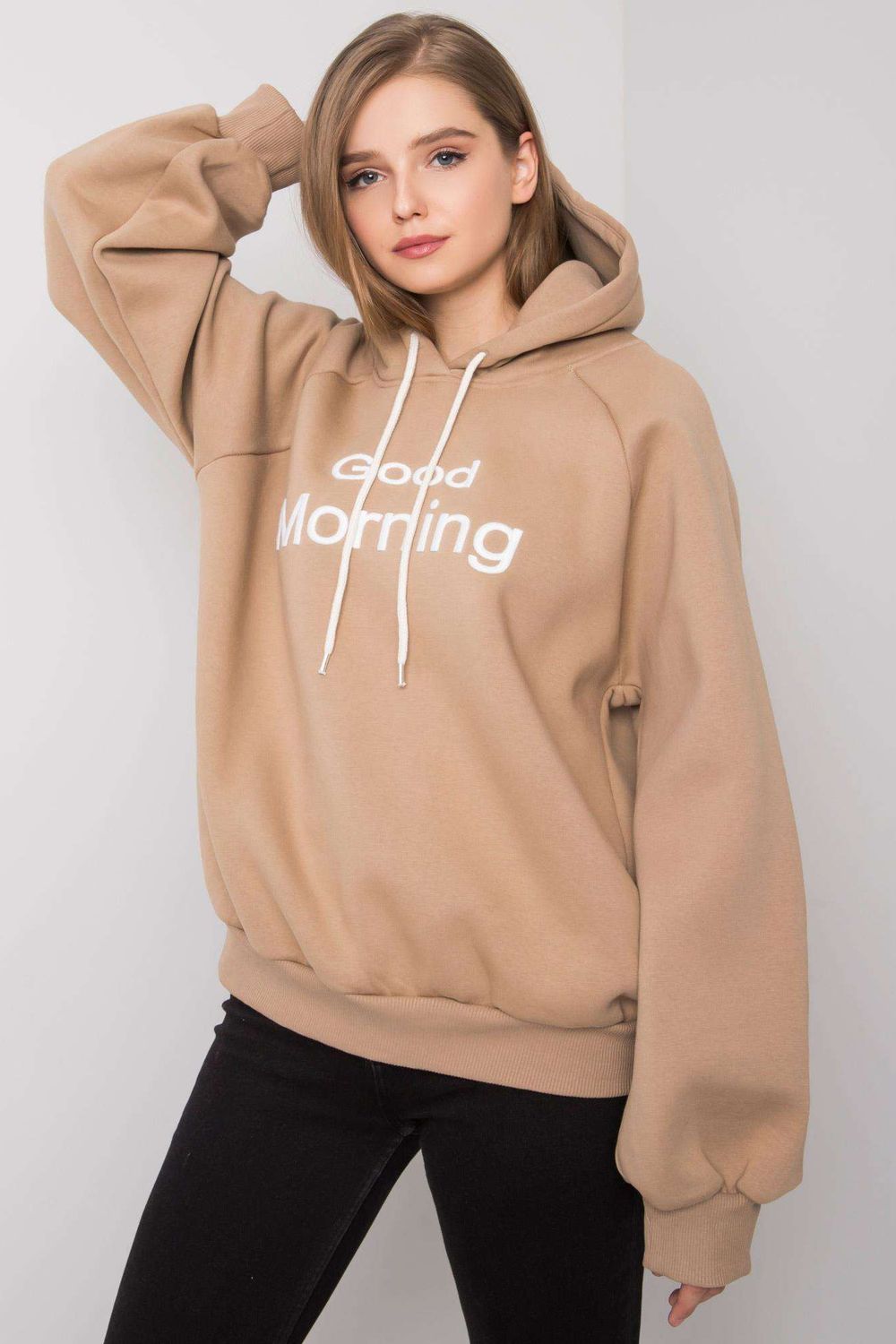 Ex Moda Dark Beige Hooded Sweatshirt