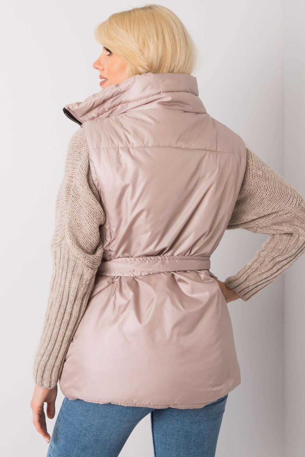 Ex Moda Beige Zip Up Gilet - view 3