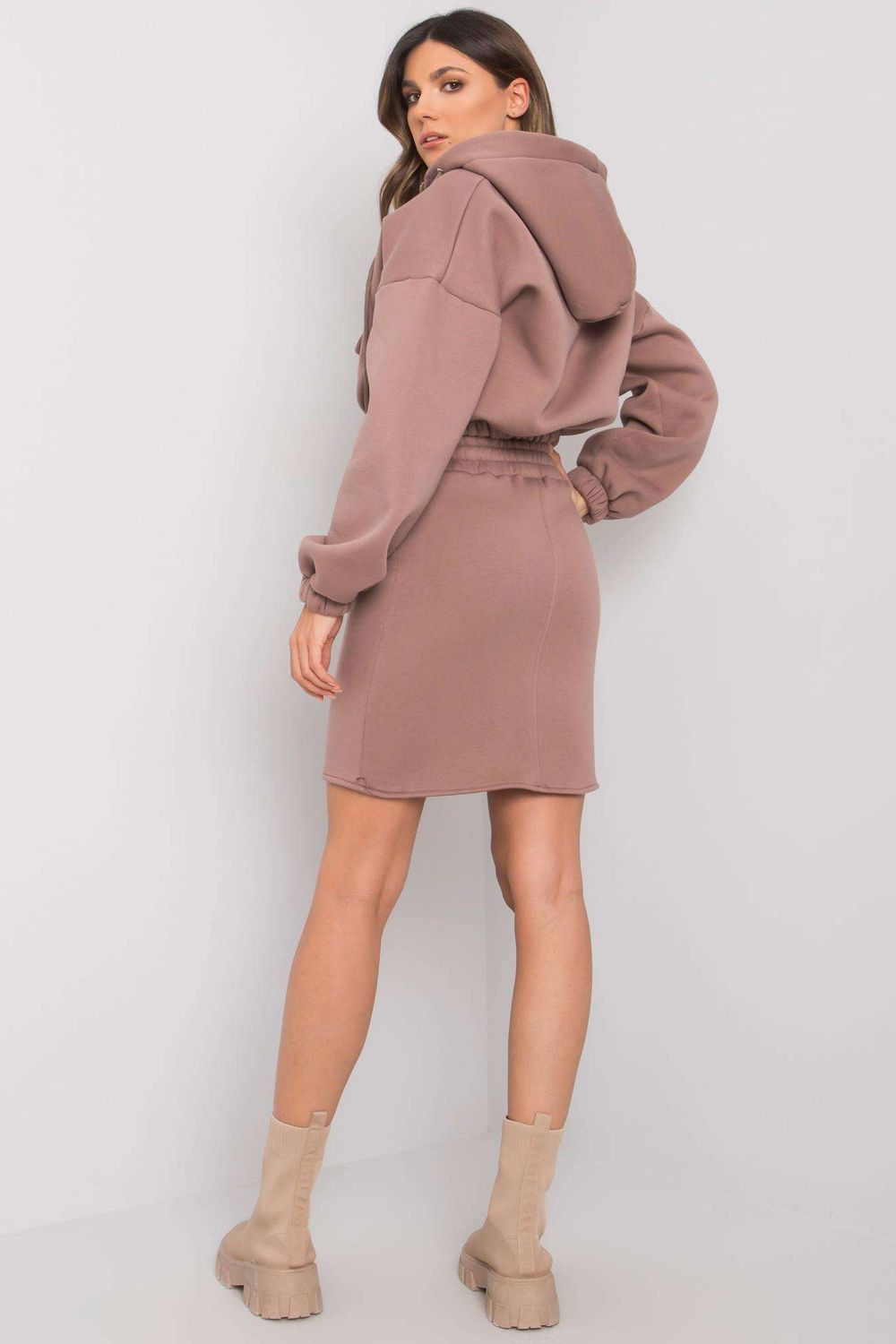 Ex Moda Brown Long Sleeve Skirt Co-Ord Set - view 2
