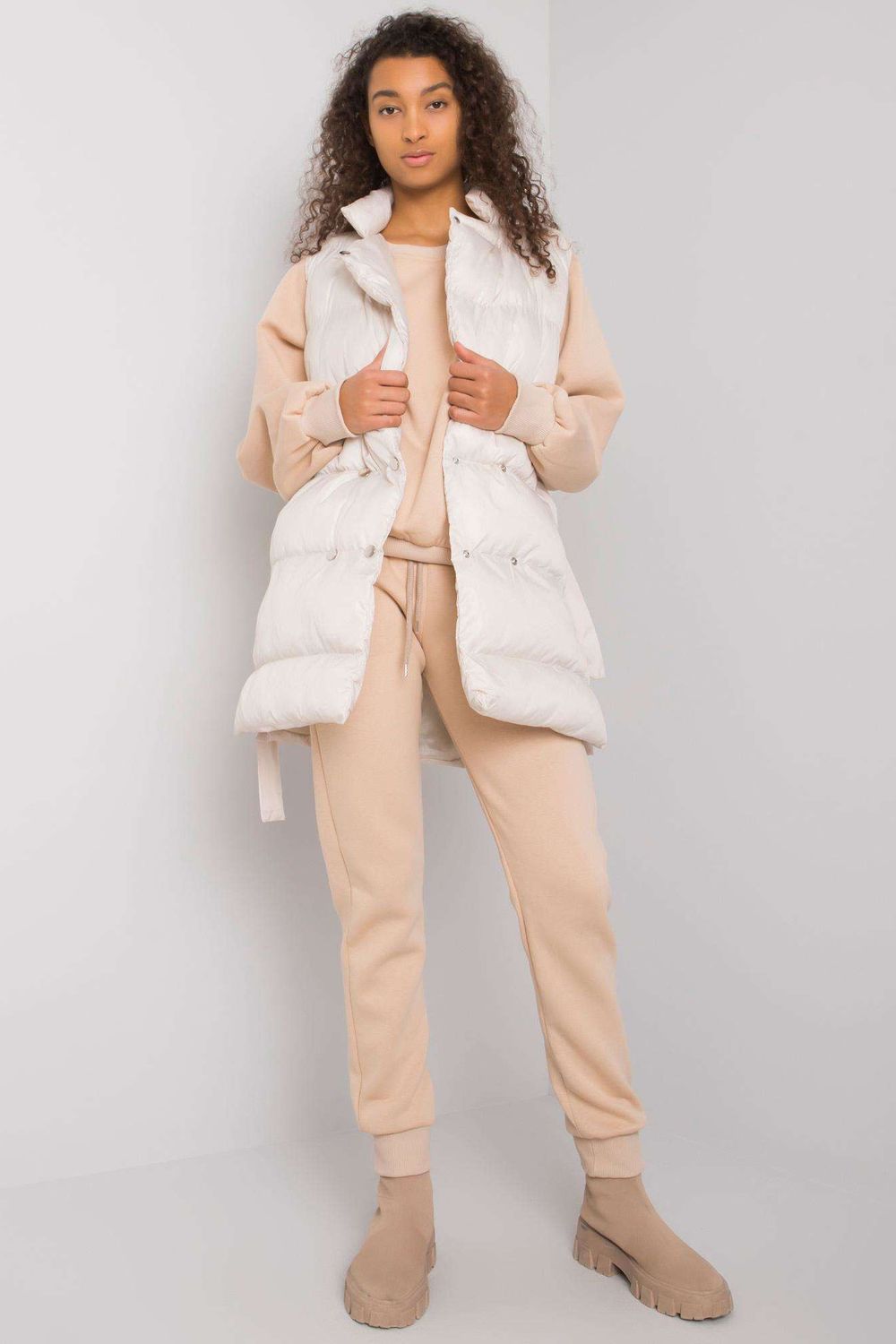 Ex Moda Beige Long Sleeve Co-Ord Set