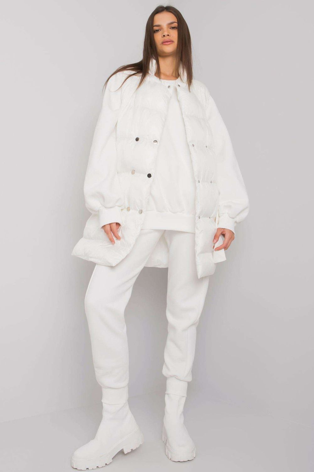 Ex Moda Ecru Straight Long Sleeve Co-Ord Set