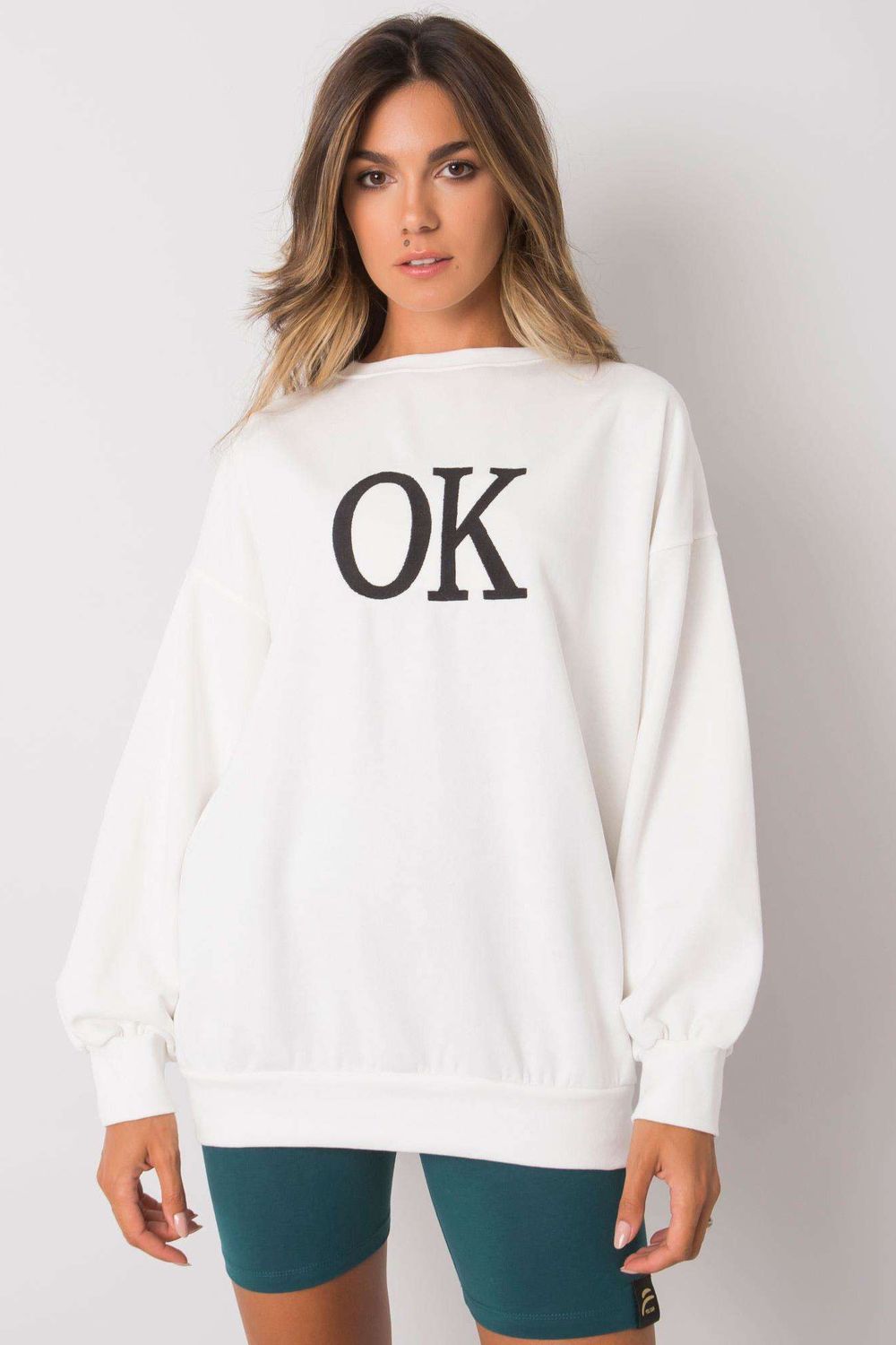 Ex Moda Ecru Long Sleeve Sweatshirt