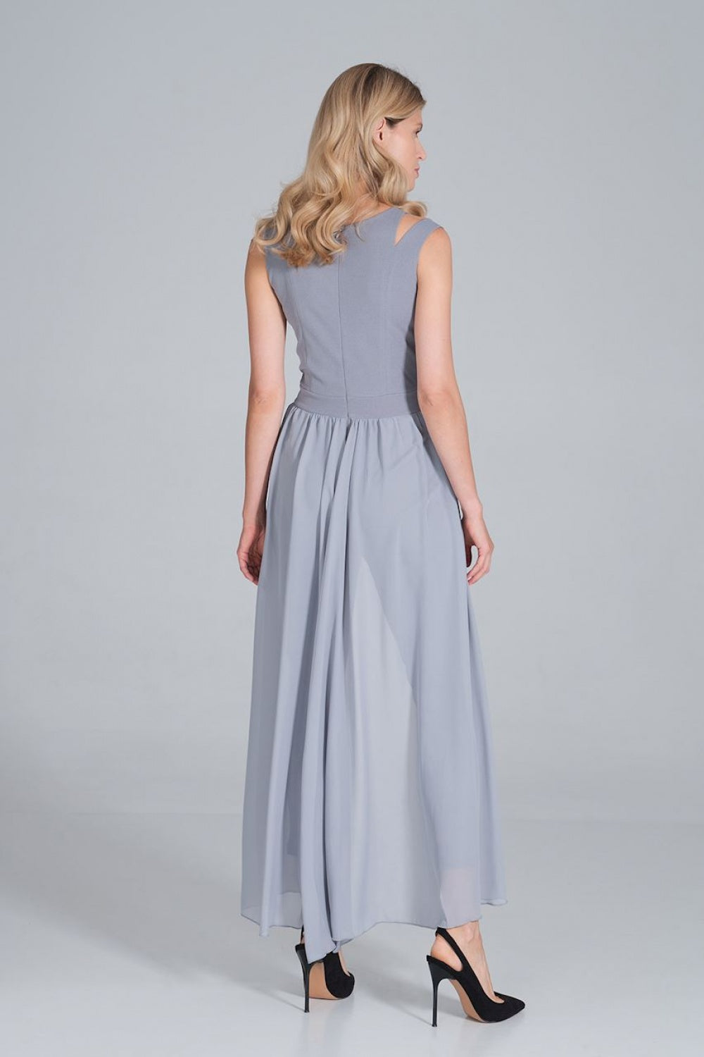 Figl Grey Chiffon Sleeveless Jumpsuit - view 3