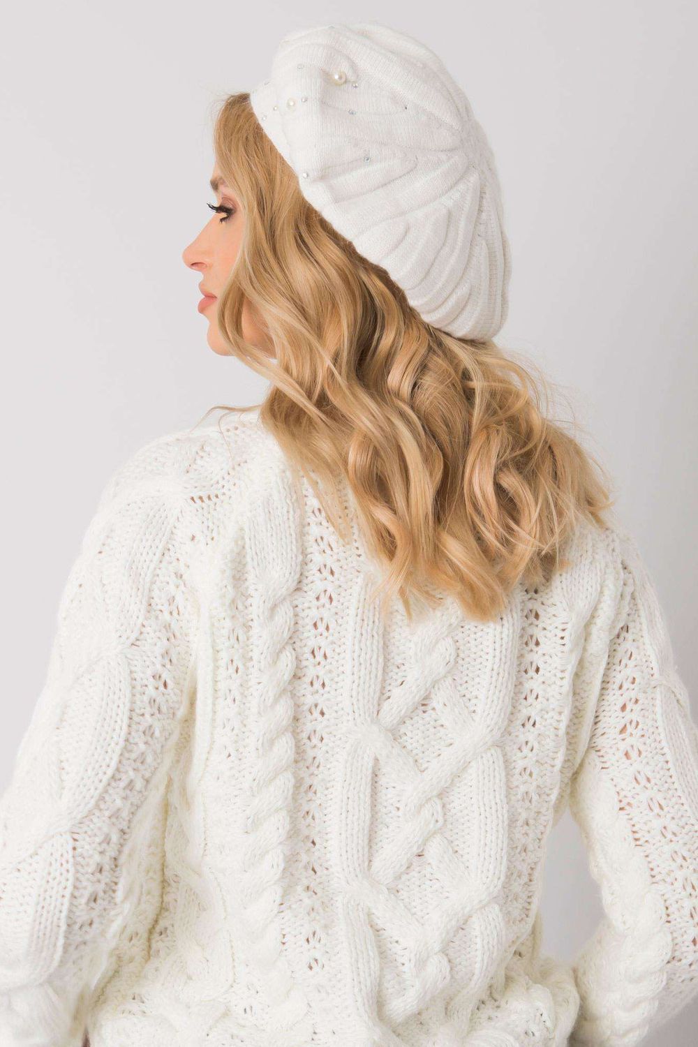 AT Ecru Beanie Hat - view 3