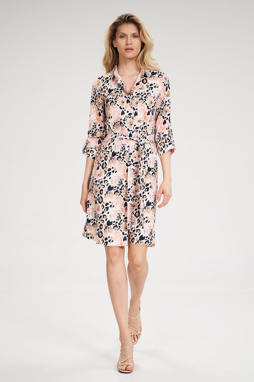 Figl Patterned Button Front Dress