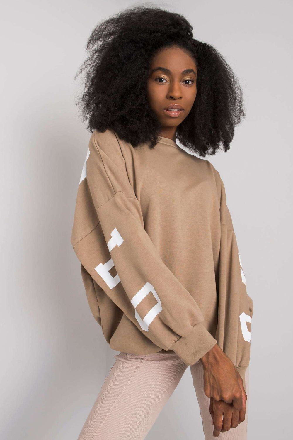 Ex Moda Beige Long Sleeve Sweatshirt - view 2
