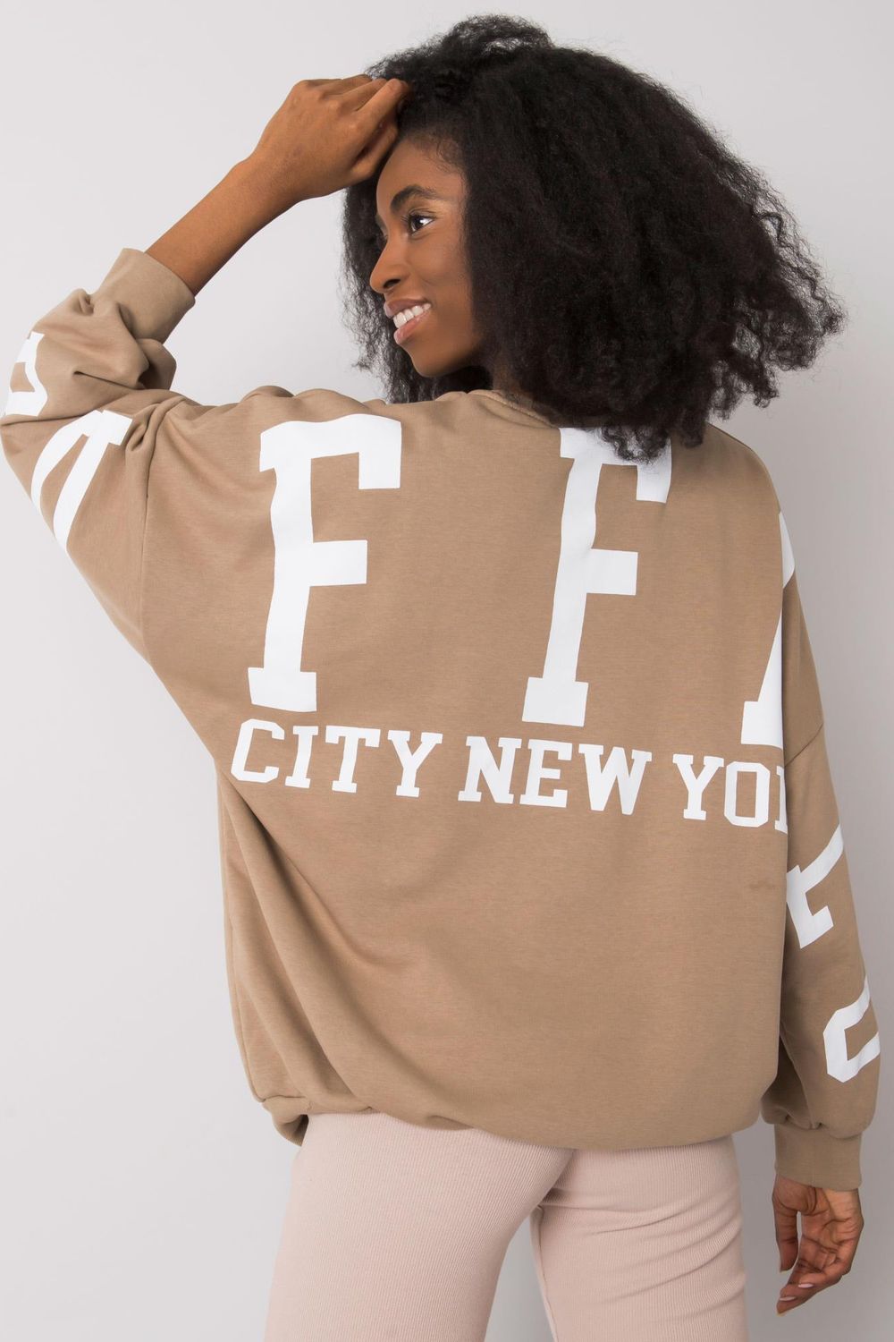 Ex Moda Beige Long Sleeve Sweatshirt - view 3