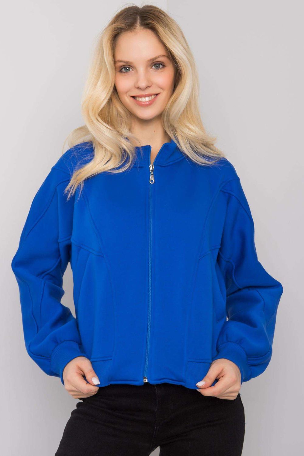 Ex Moda Blue Zip Up Sweatshirt - view 2