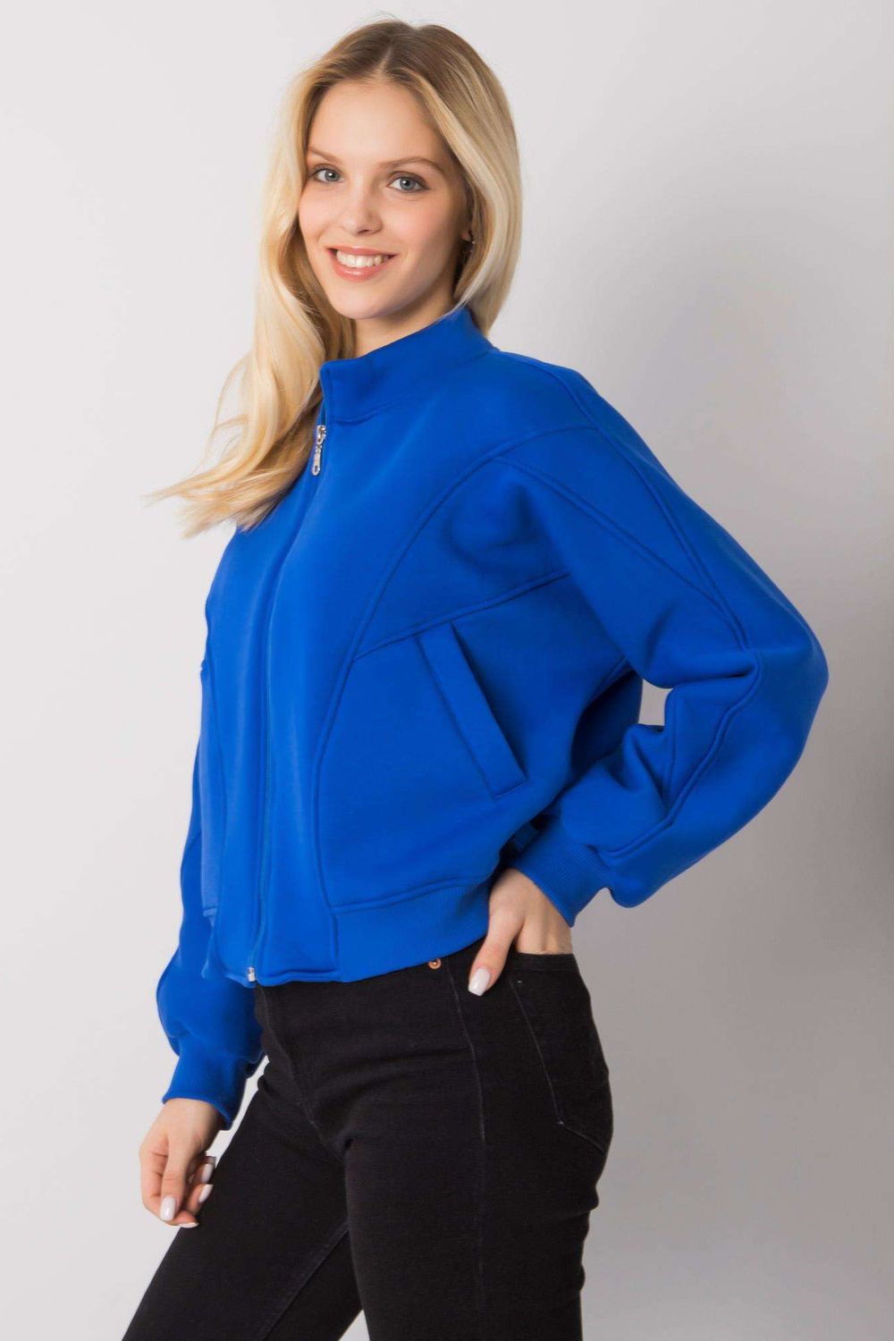 Ex Moda Blue Zip Up Sweatshirt - view 3