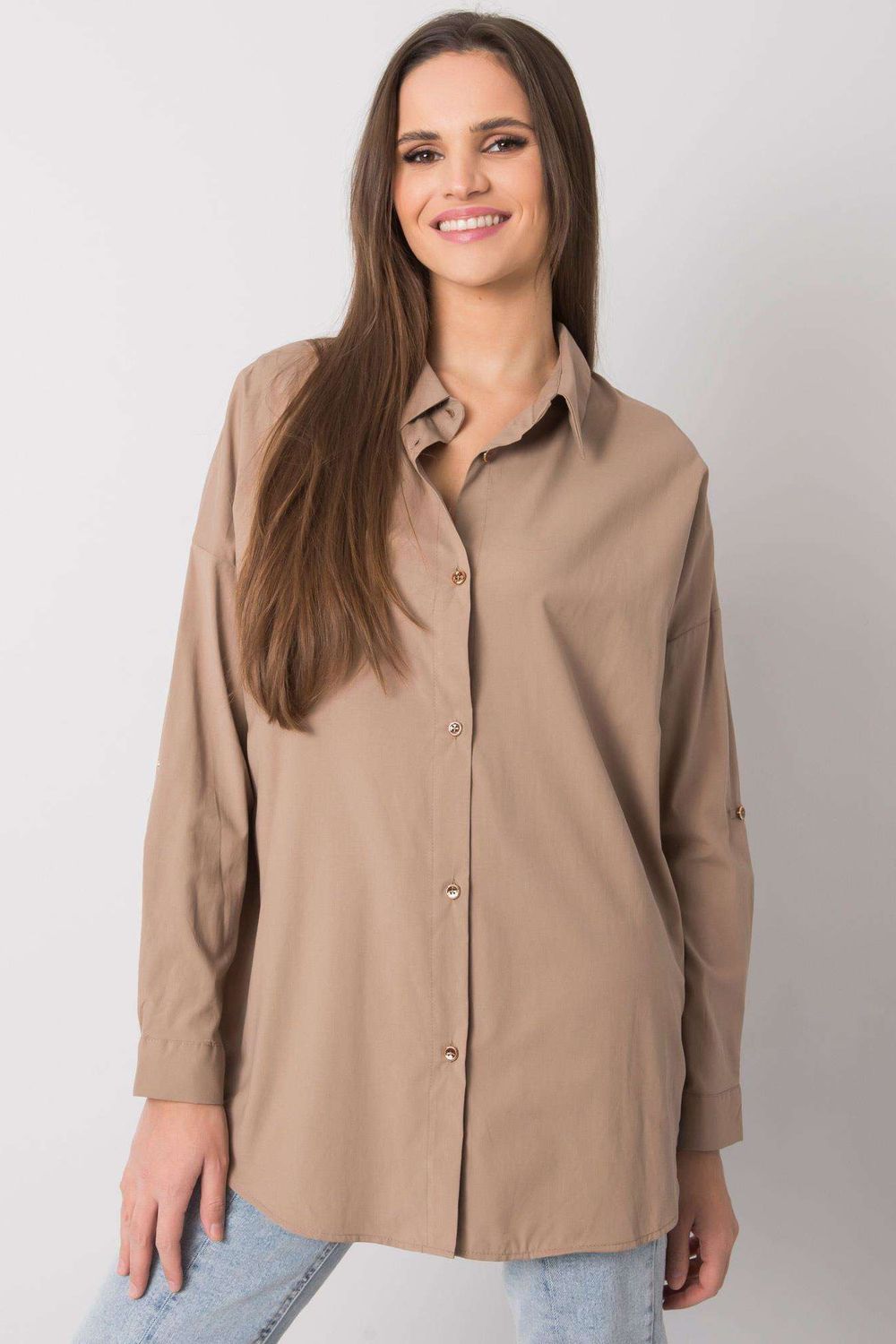 Ex Moda Dark Beige Long Sleeve Top - view 2