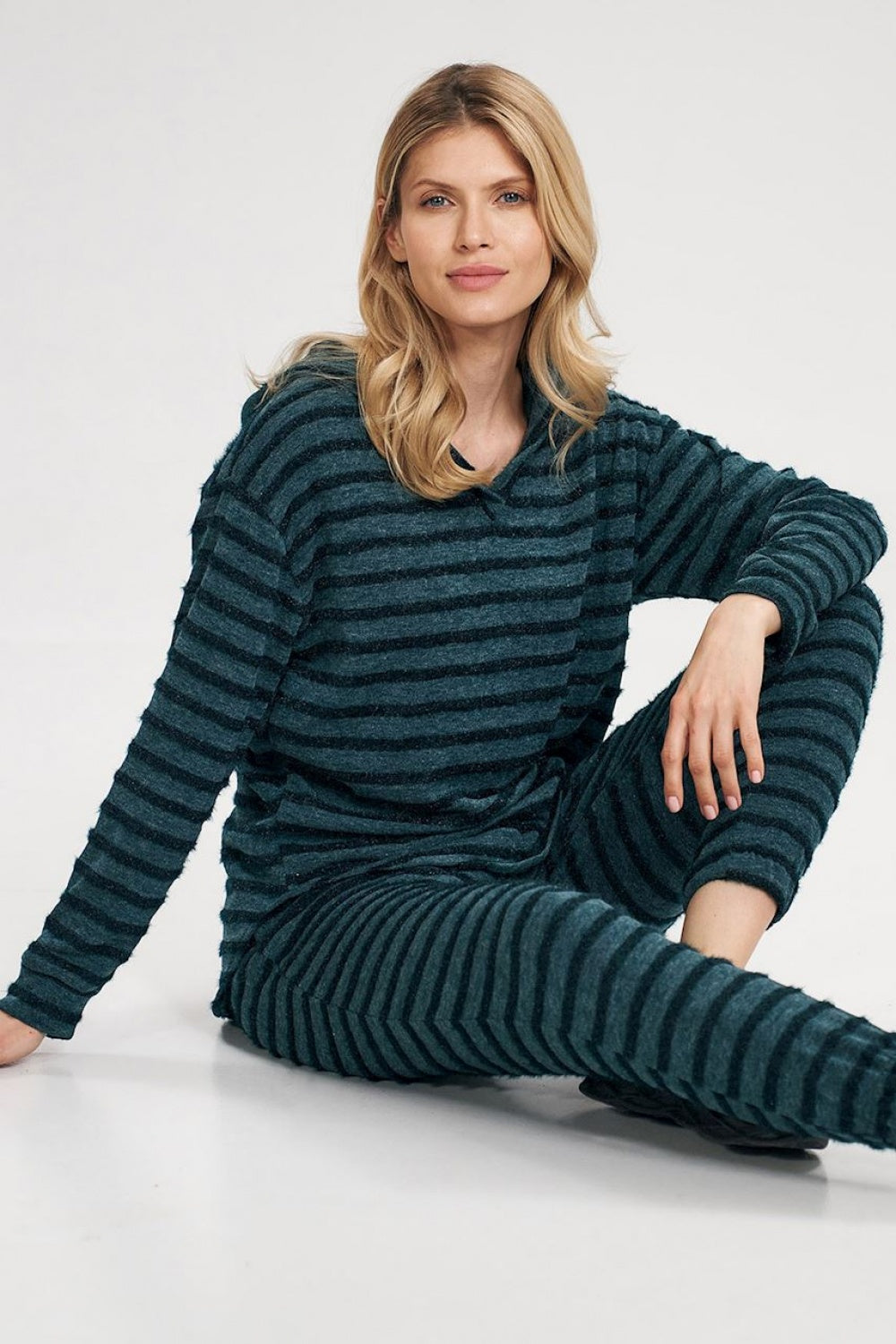 Figl Green Hooded Long Sleeve Sweatshirt