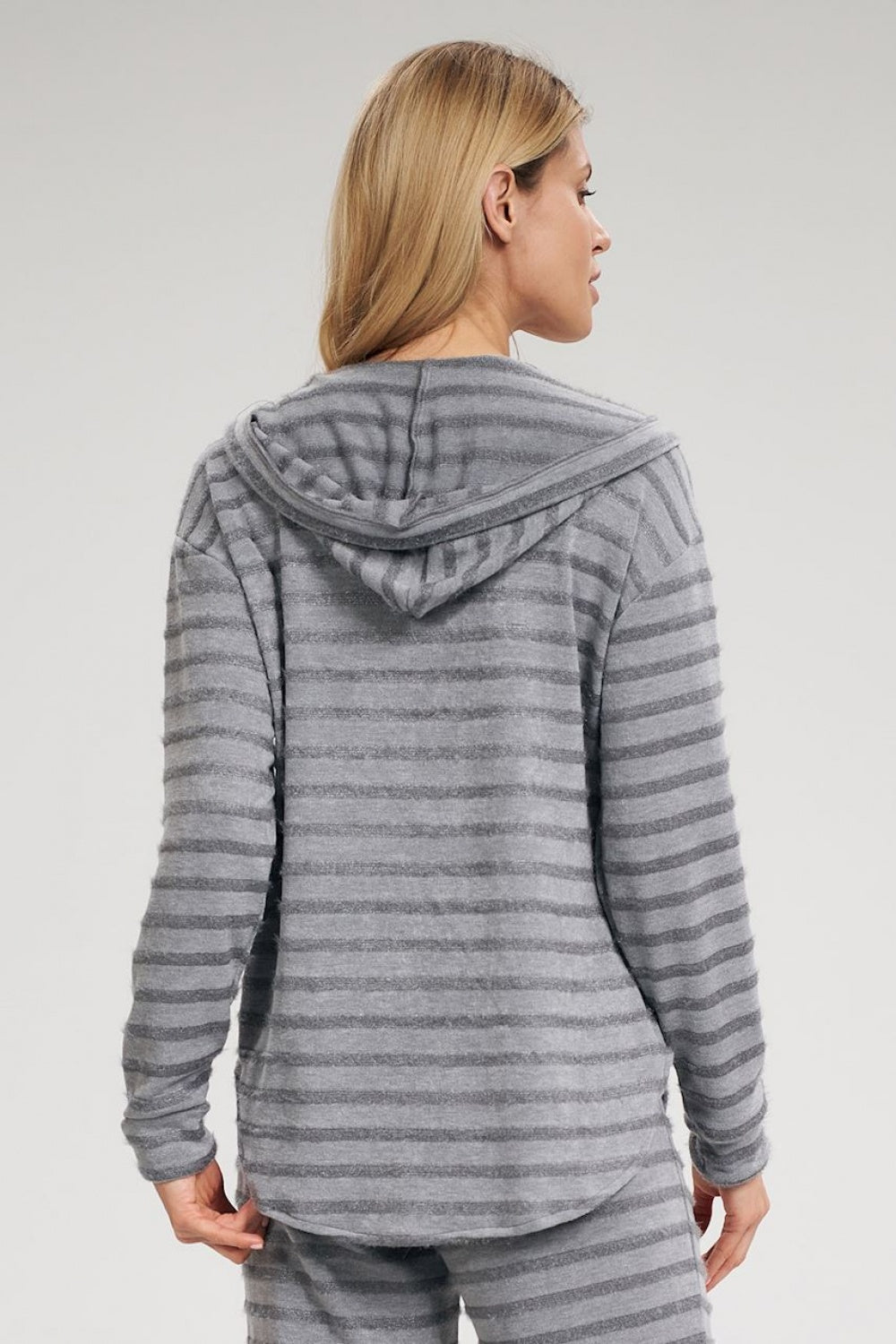 Figl Grey Hooded Long Sleeve Sweatshirt - view 3