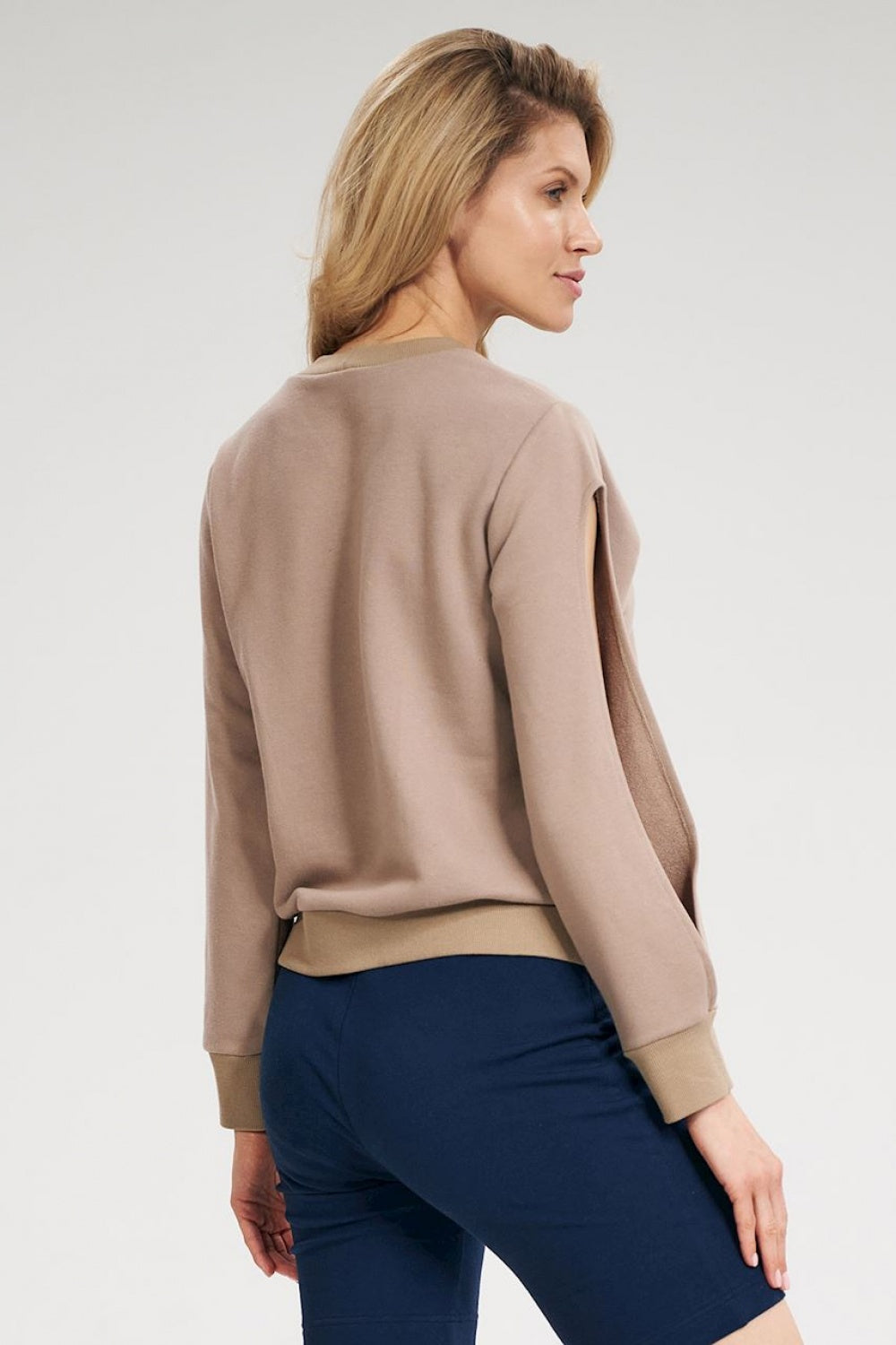 Figl Beige Long Sleeve Cotton Sweatshirt - view 3