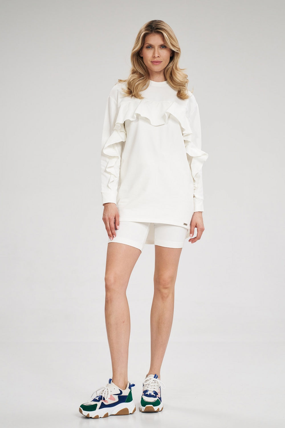 Figl Ecru Long Sleeve Cotton Tunic - view 2