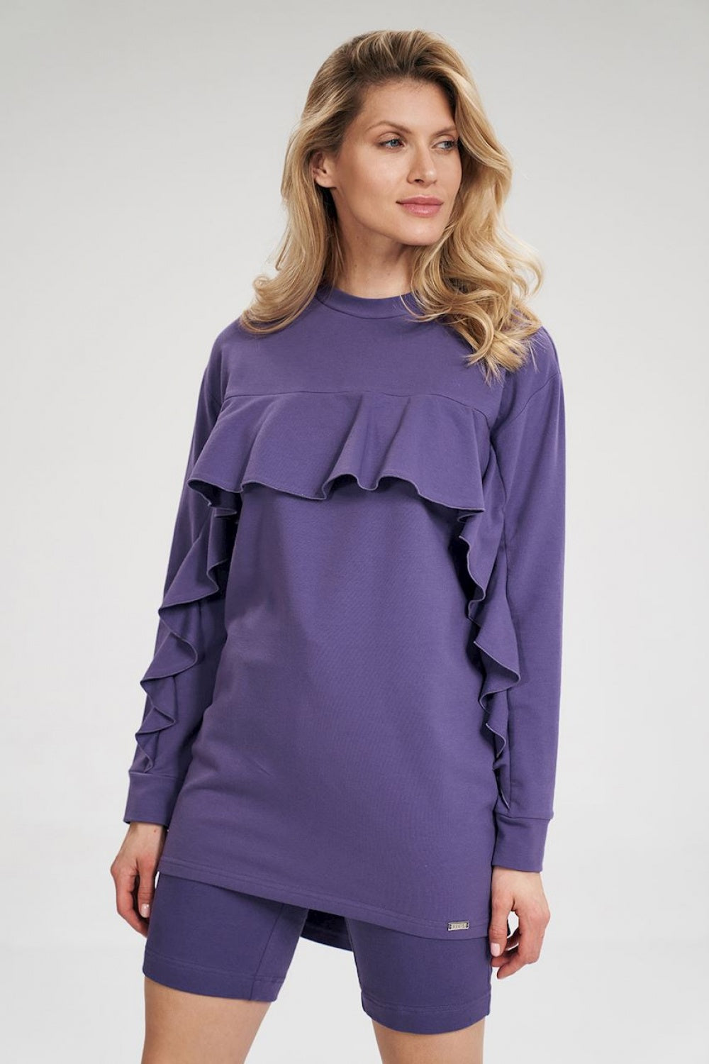 Figl Violet Long Sleeve Cotton Tunic