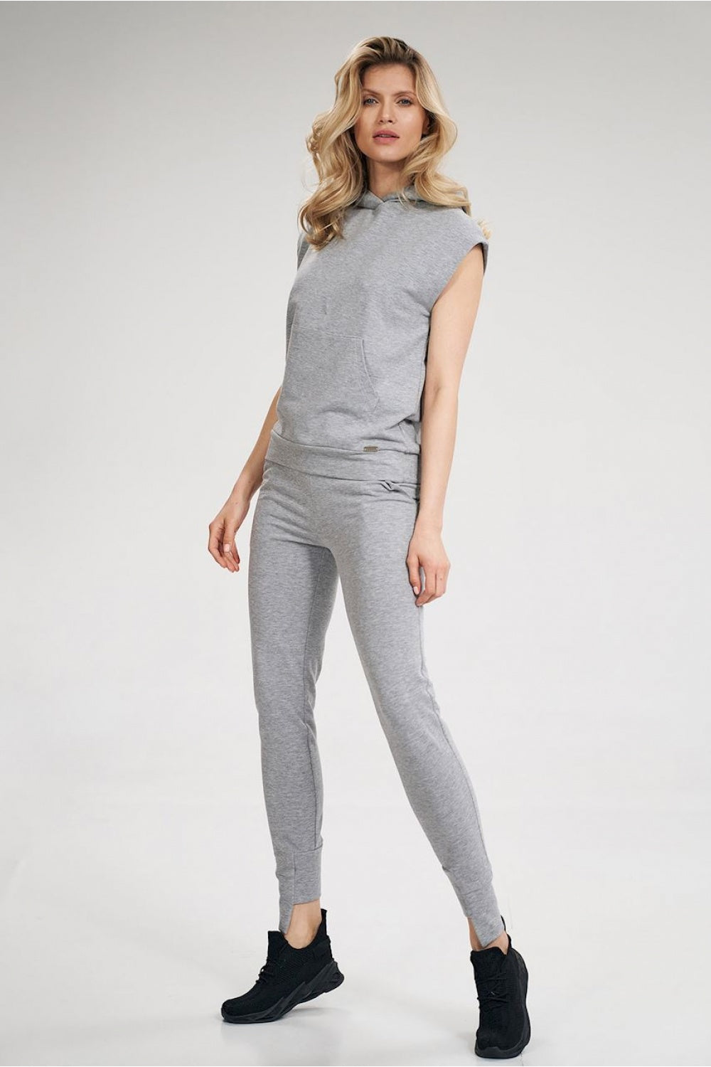 Figl Grey Asymmetric Cotton Joggers - view 2