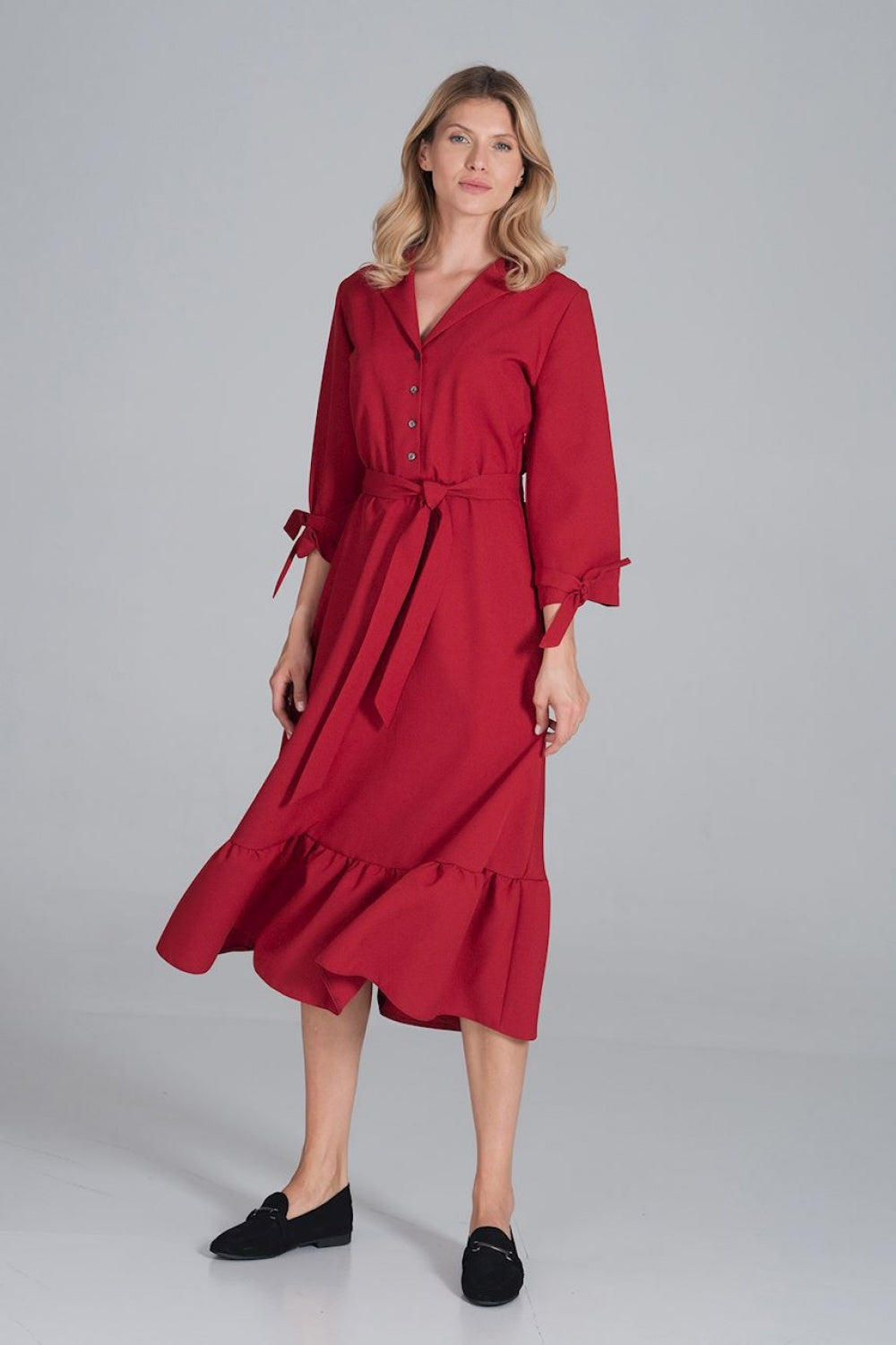 Figl Red Maxi Flared Dress - view 2