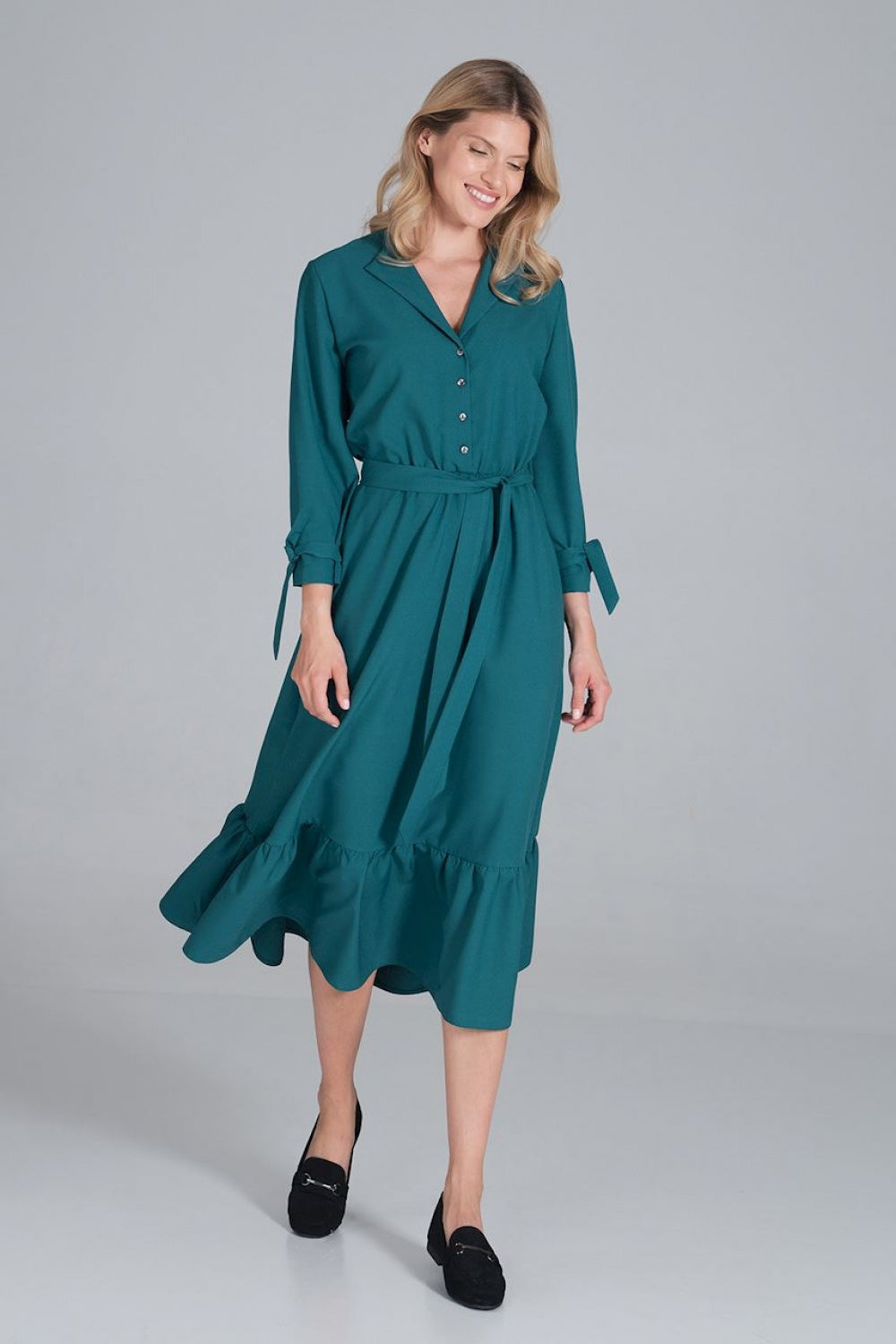 Figl Green Maxi Flared Dress - view 2