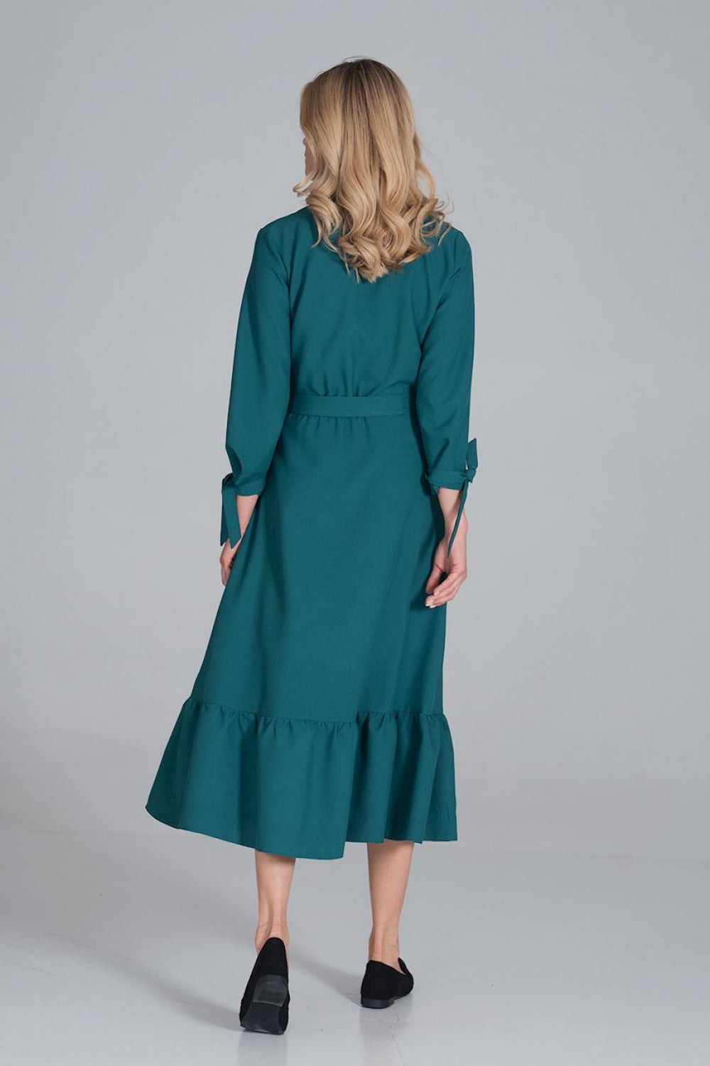 Figl Green Maxi Flared Dress - view 3