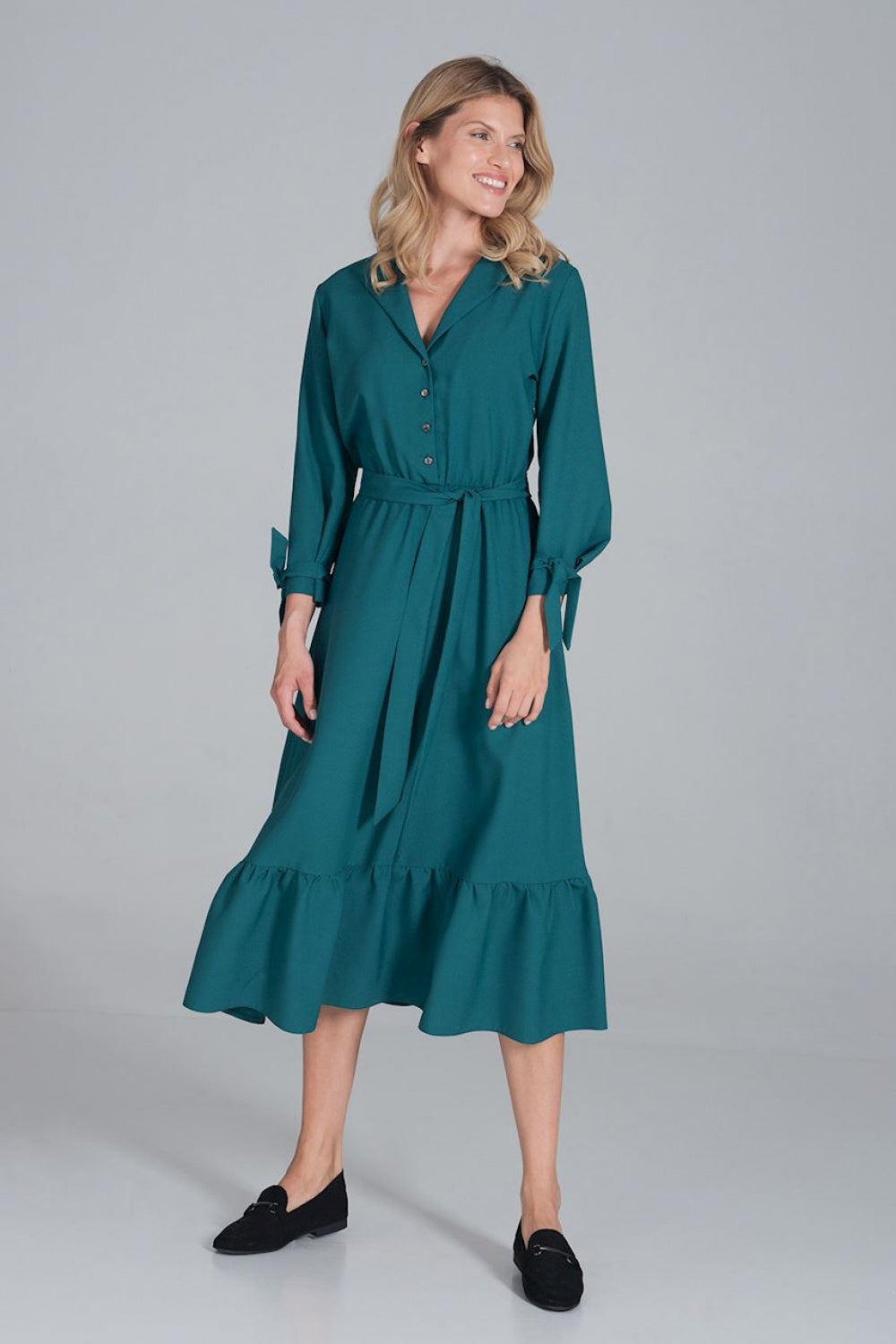 Figl Green Maxi Flared Dress - view 4