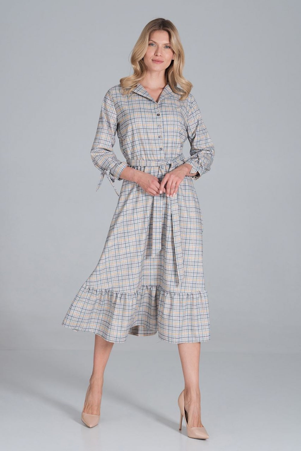 Figl Patterned Maxi Flared Dress - view 4
