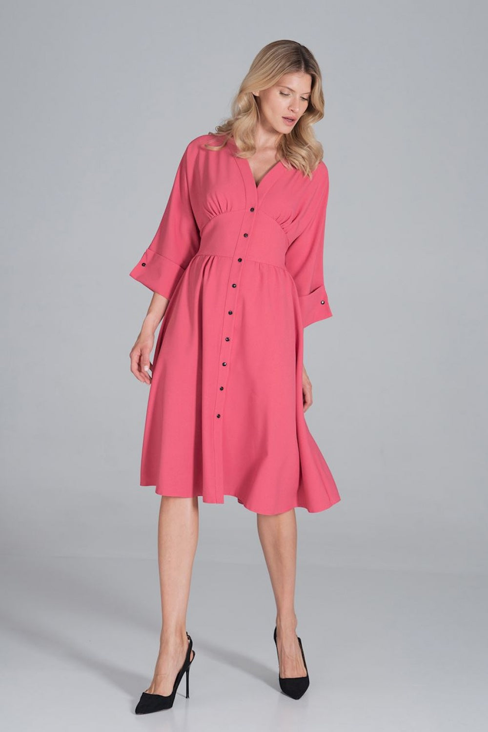 Figl Coral Midi Flared Dress - view 4
