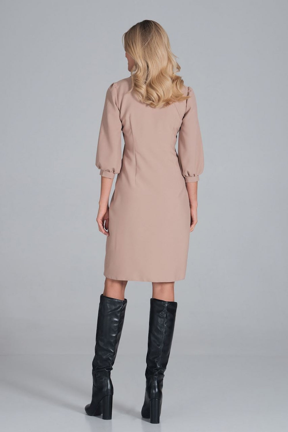 Figl Beige Collared Midi Dress - view 3