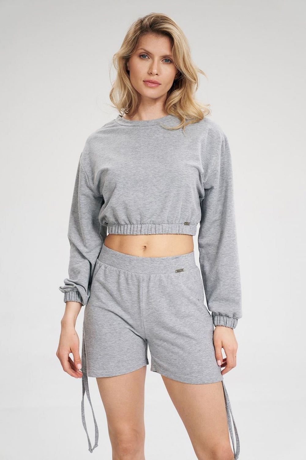 Figl Grey Round Neck Long Sleeve Sweatshirt